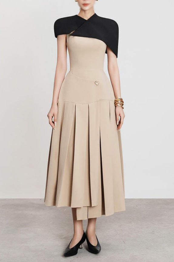O1CN01yiOvRt1v3BNnY2fxY__2485646116-0-cib GUSTAVE KHAKI CAPE MIDI DRESS, SLEEVELESS, WEDDING GUEST
