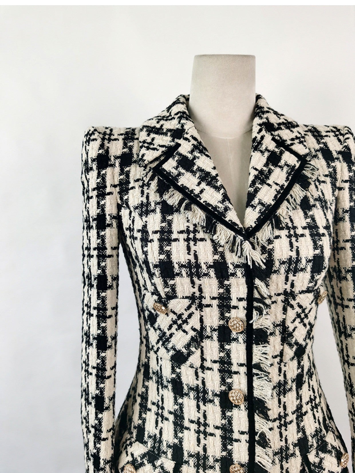 OPHELIA HOUNDSTOOTH TWEED MINI DRESS COCKTAIL