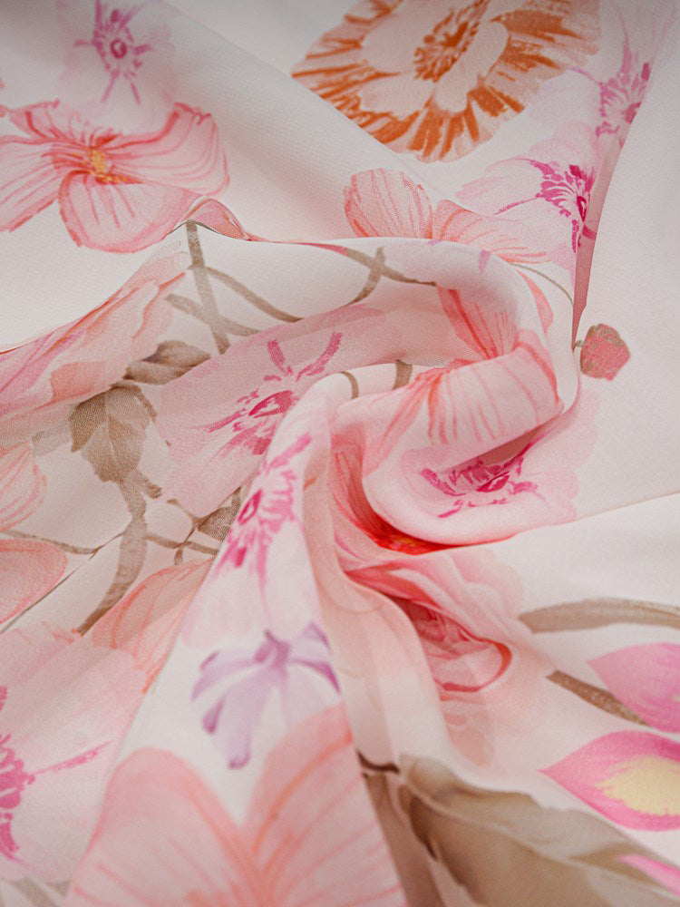 WHITE FLORAL FLYING SLEEVE MAXI DRESS