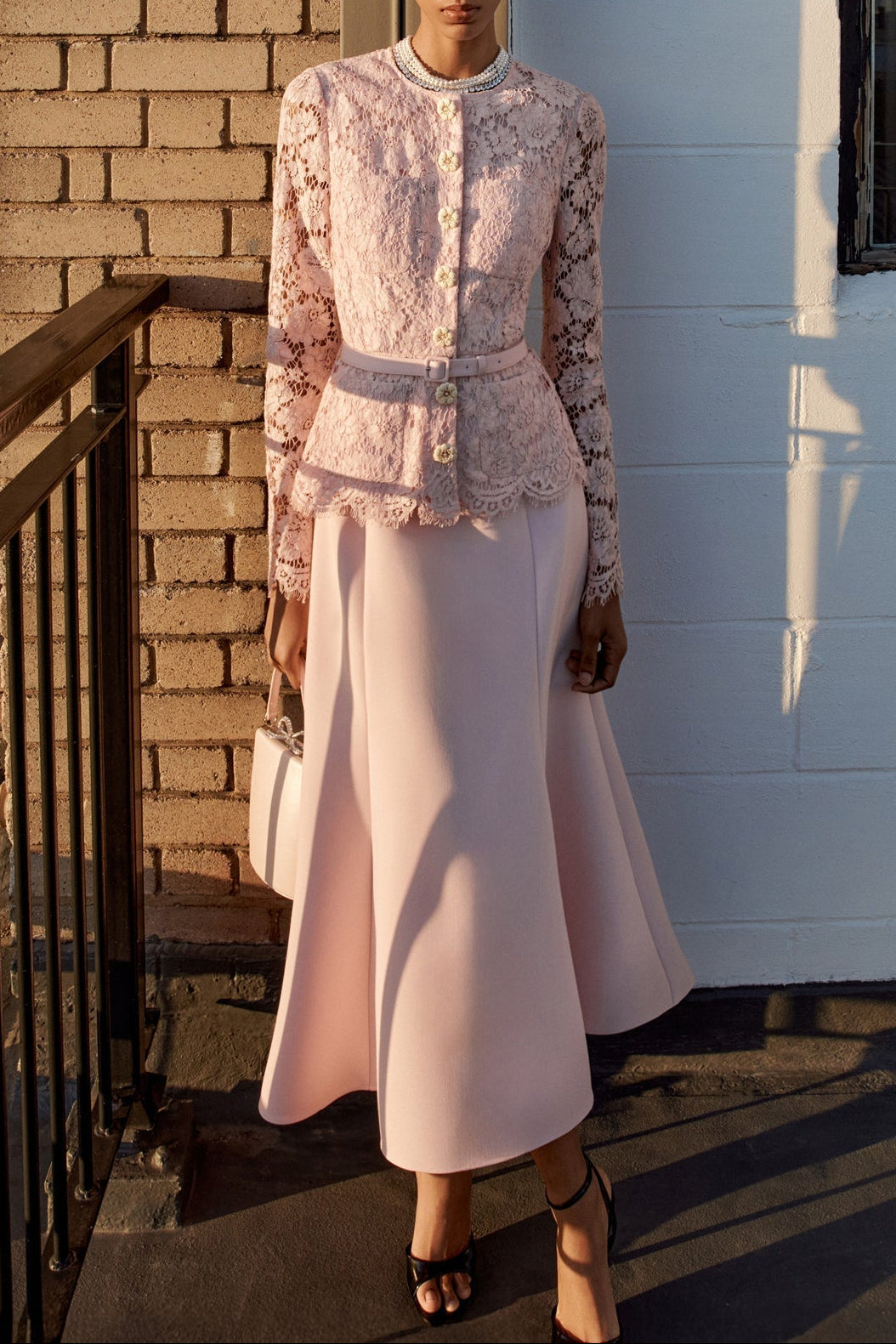 PINK LACE MIDI DRESS FOR WEDDING GUEST