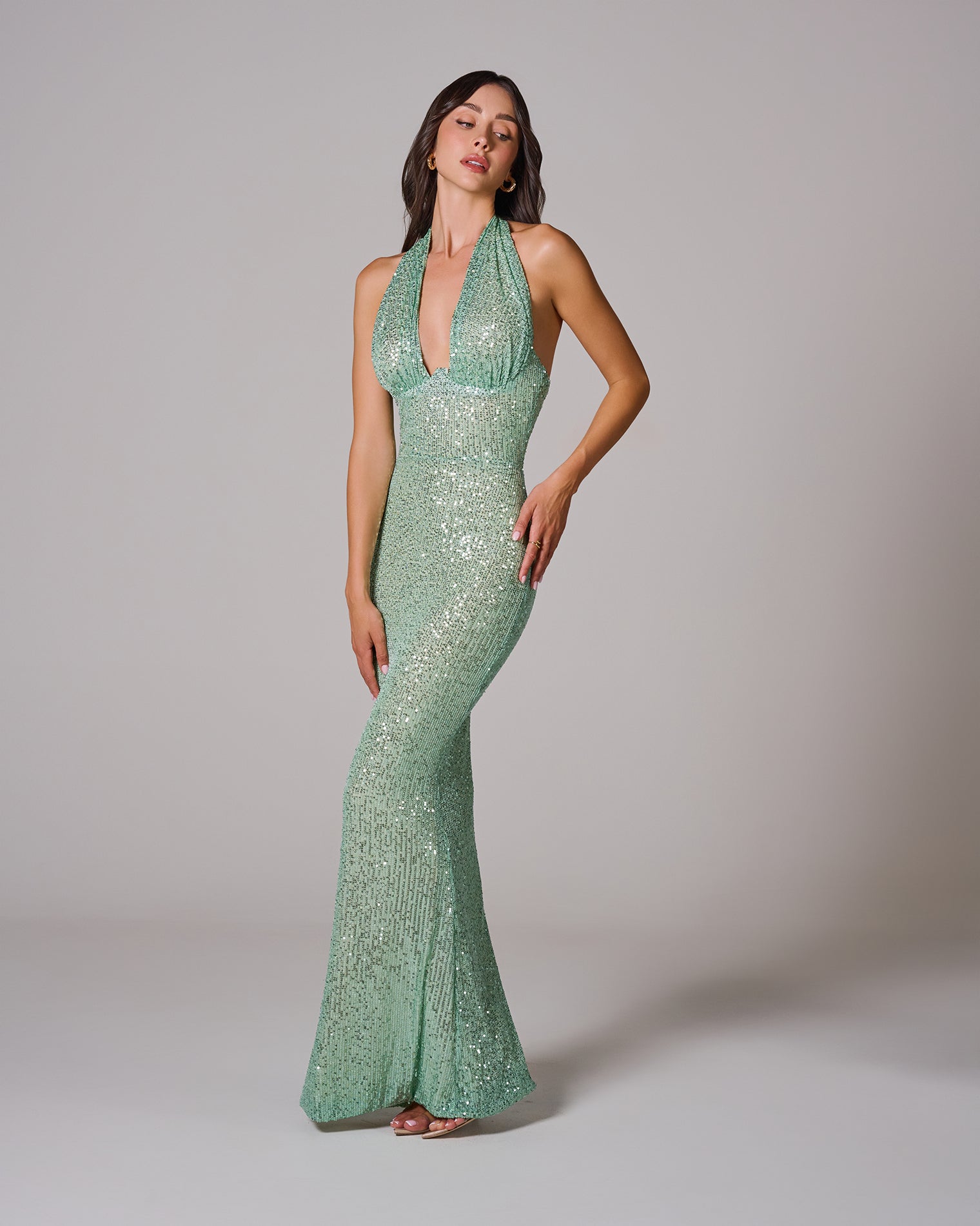 OLIVIA HALTER MAXI DRESS FOR WEDDING GUEST