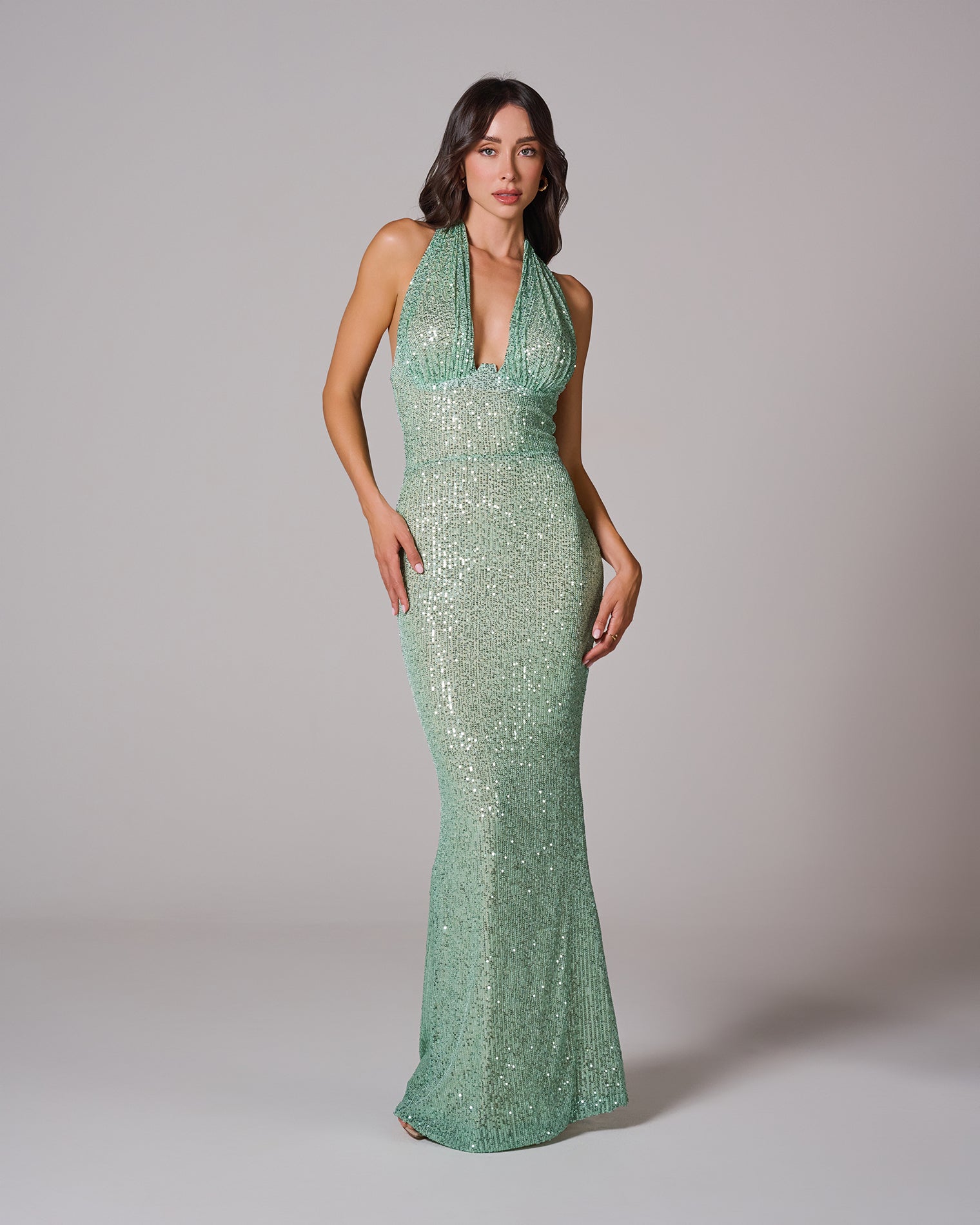 OLIVIA2 OLIVIA HALTER MAXI DRESS FOR WEDDING GUEST