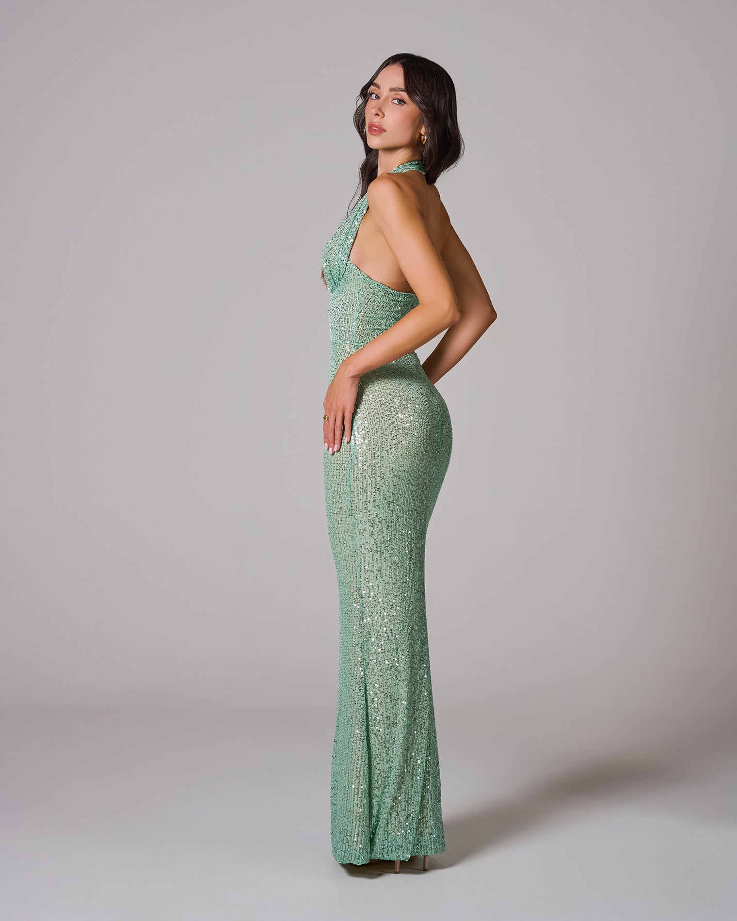 OLIVIA HALTER MAXI DRESS FOR WEDDING GUEST