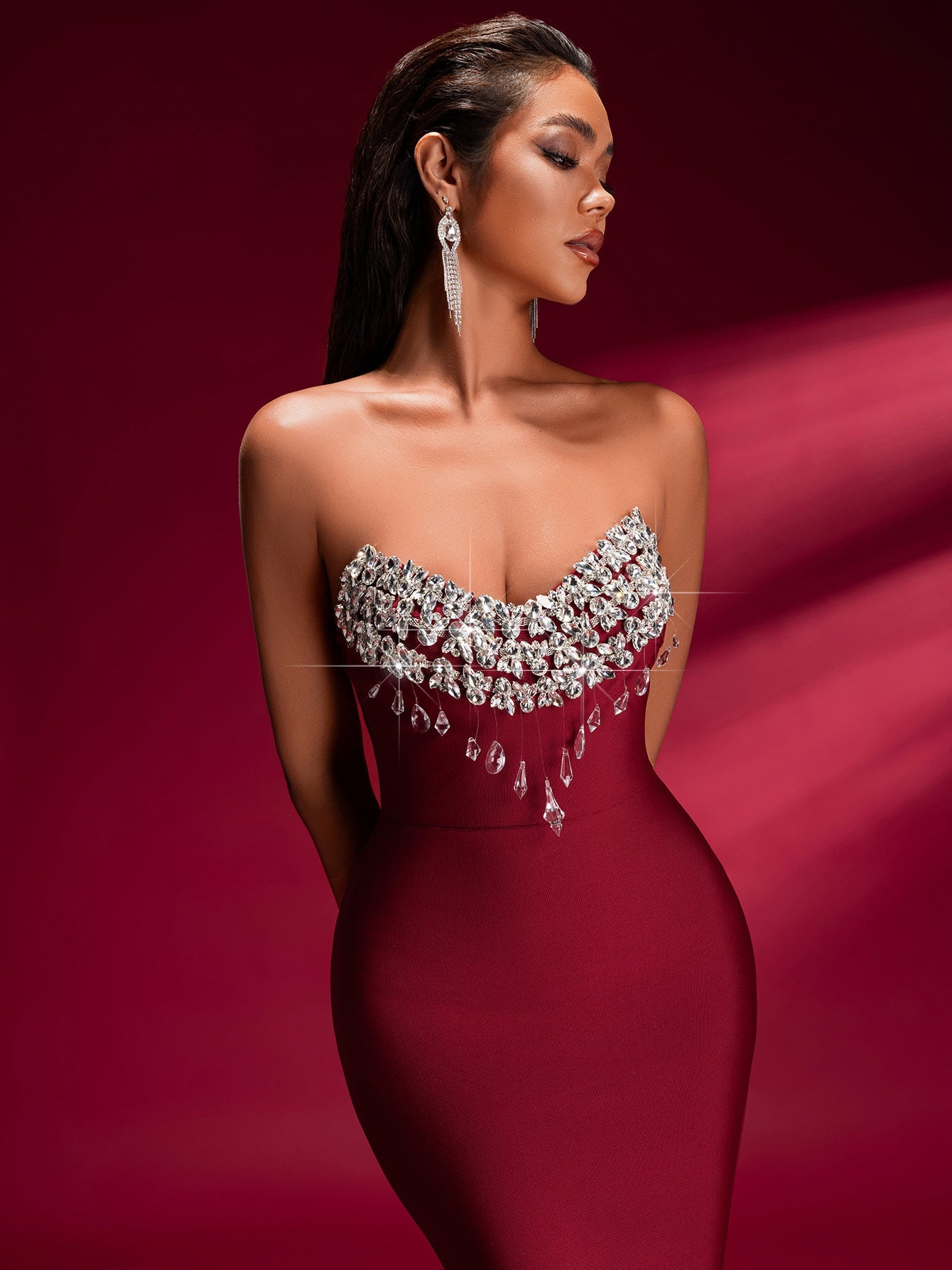 TINA OFF-SHOULDER CRYSTAL MERMAID GOWN FOR WEDDING