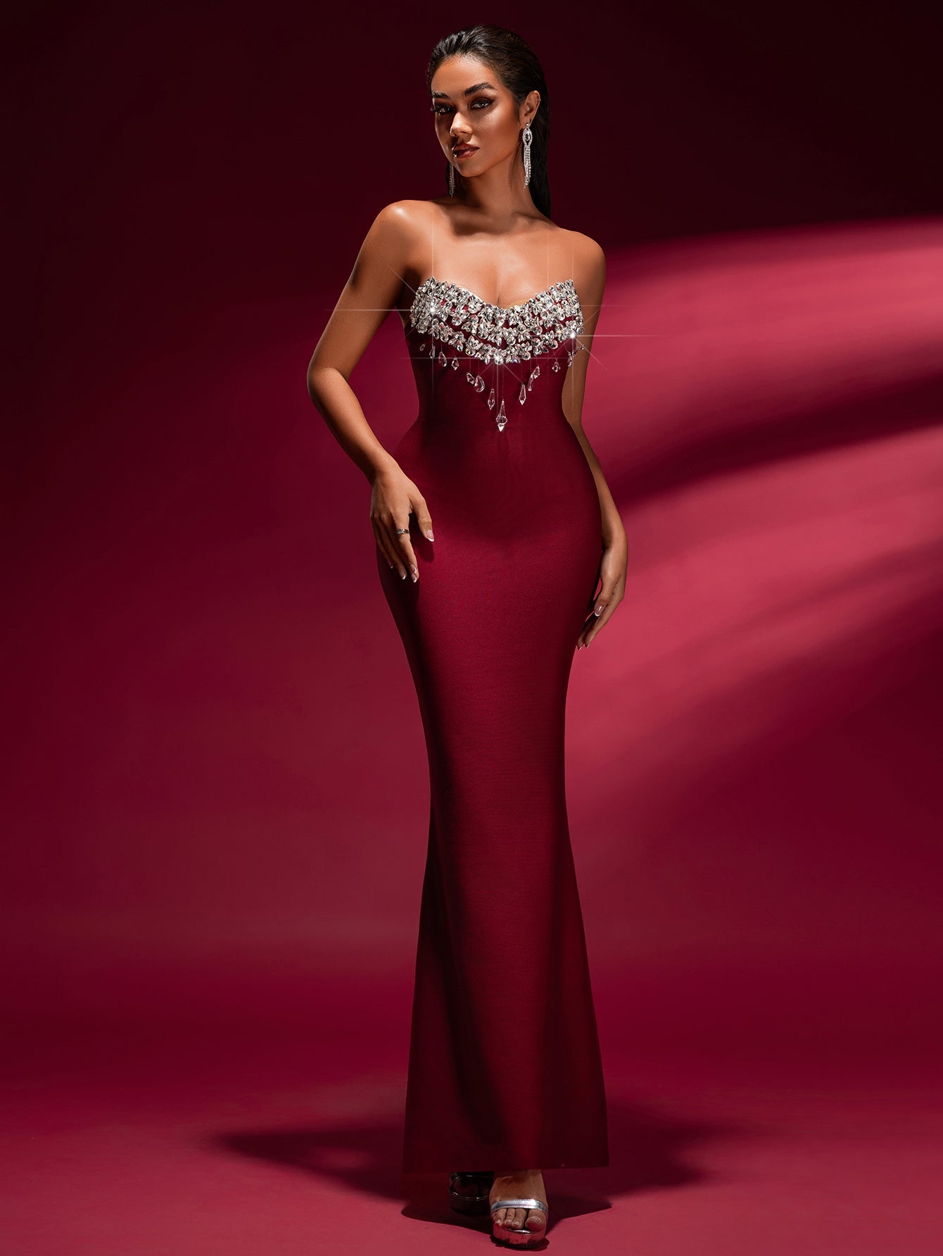 TINA OFF-SHOULDER CRYSTAL MERMAID GOWN FOR WEDDING