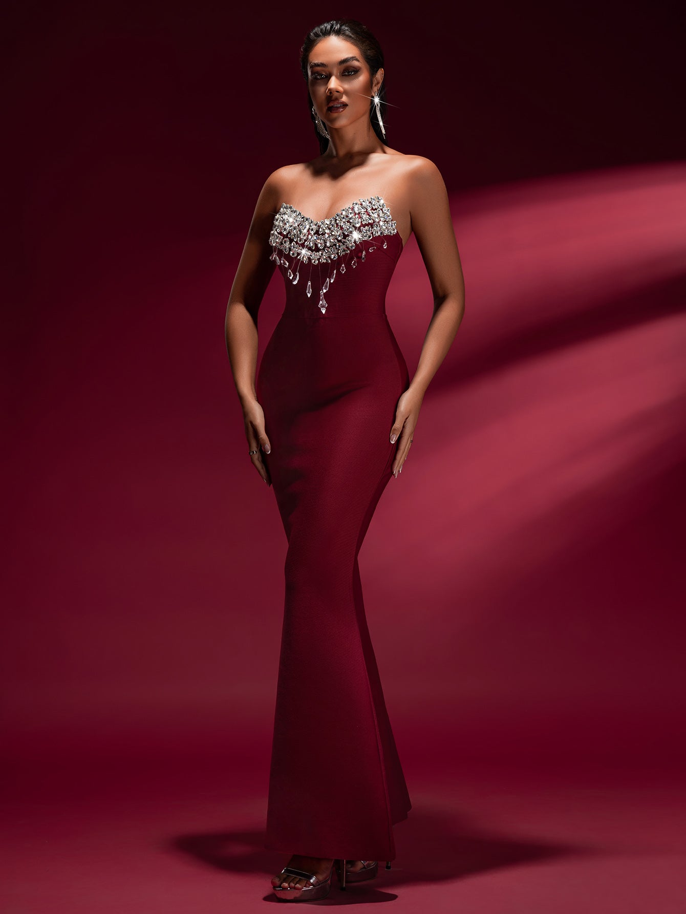 TINA OFF-SHOULDER CRYSTAL MERMAID GOWN FOR WEDDING
