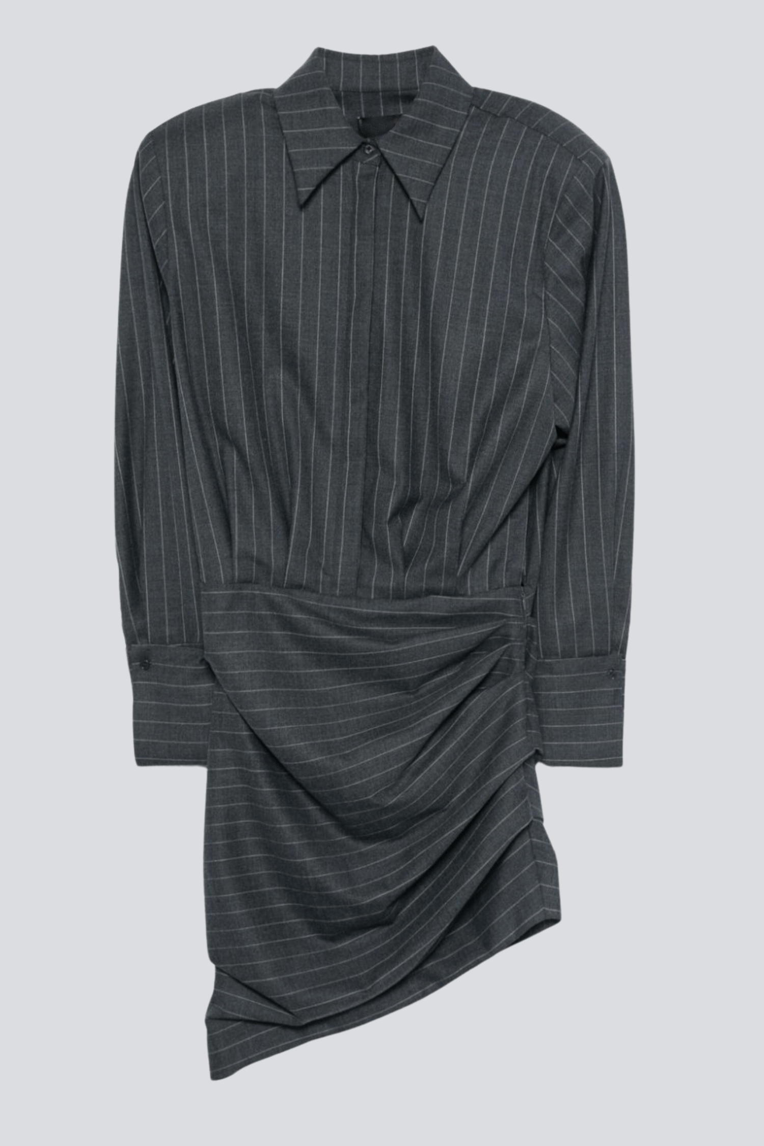 OCHRE STRIPE MINI SHIRT DRESS FOR WORK
