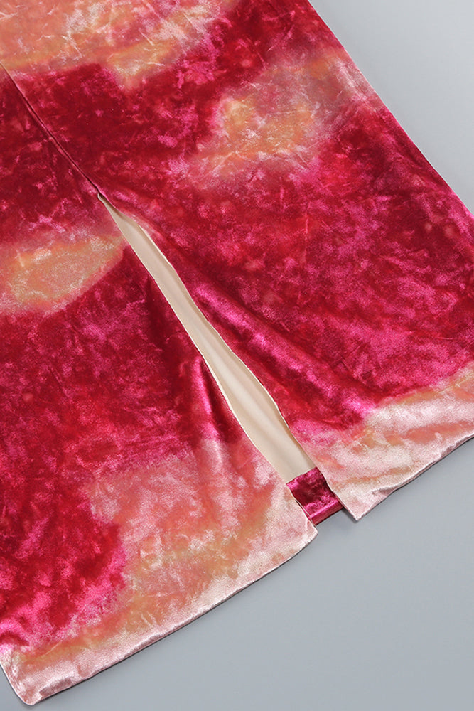 DONNA PINK OFF-SHOULDER VELVET MIDI DRESS