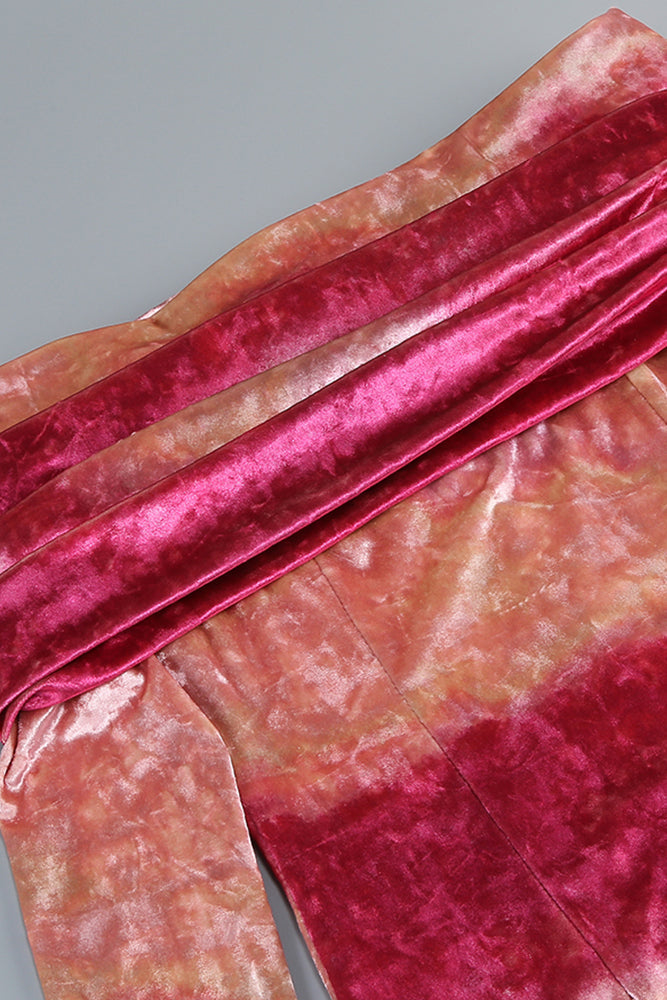 DONNA PINK OFF-SHOULDER VELVET MIDI DRESS