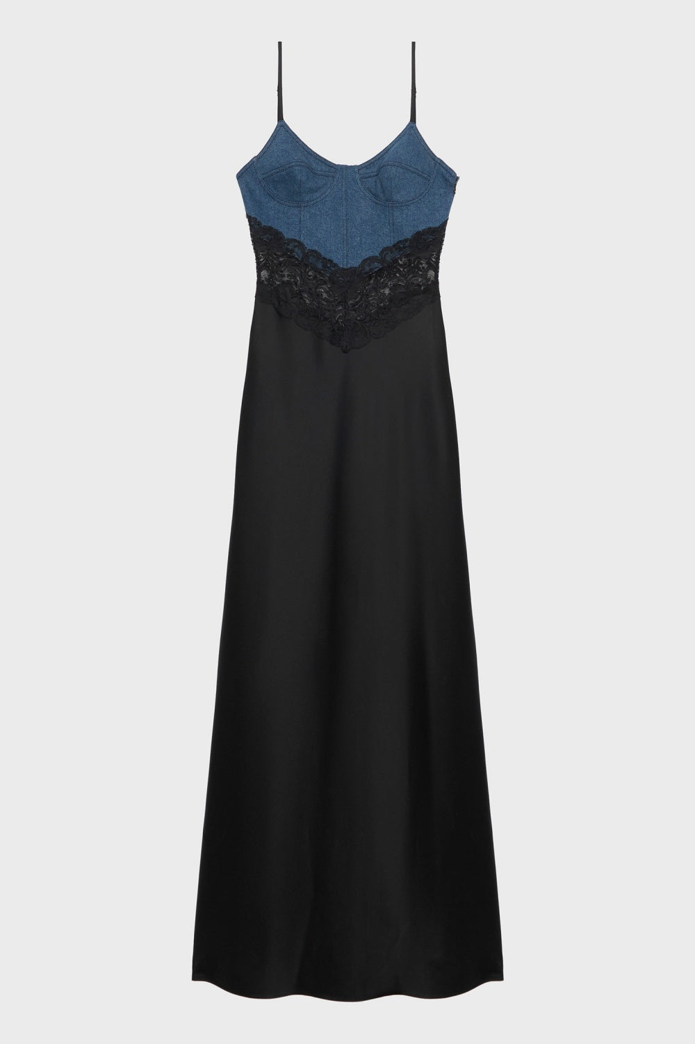 OLATHE LACE SATIN MAXI DRESS FOR EVENTS