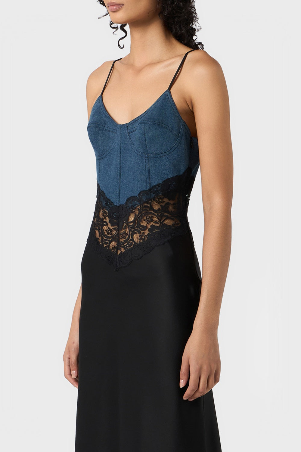 OLATHE LACE SATIN MAXI DRESS FOR EVENTS