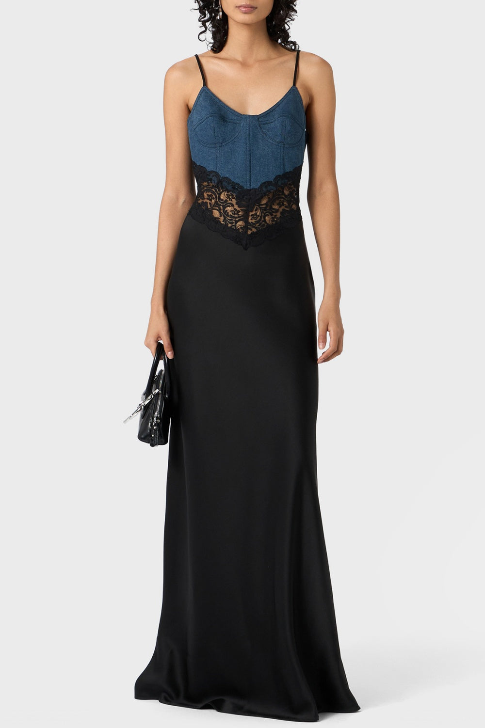 OlatheDenimLaceSatinMaxiDress3 OLATHE LACE SATIN MAXI DRESS FOR EVENTS
