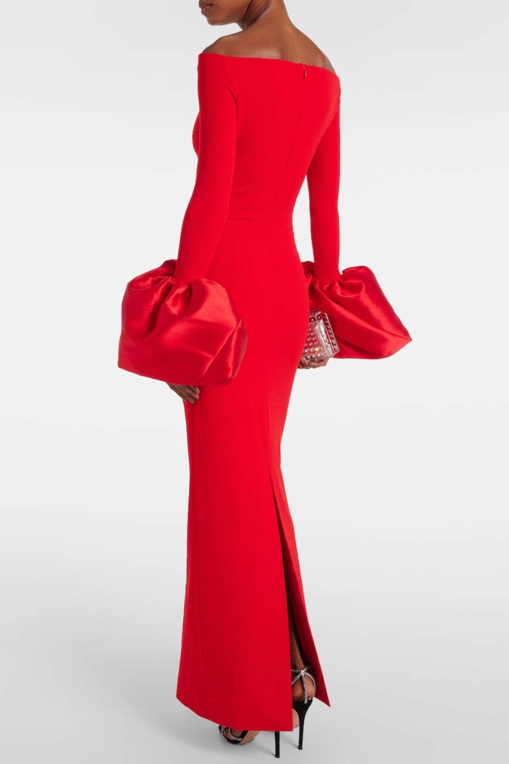 OLINDAN OFF-SHOULDER MAXI DRESS RED