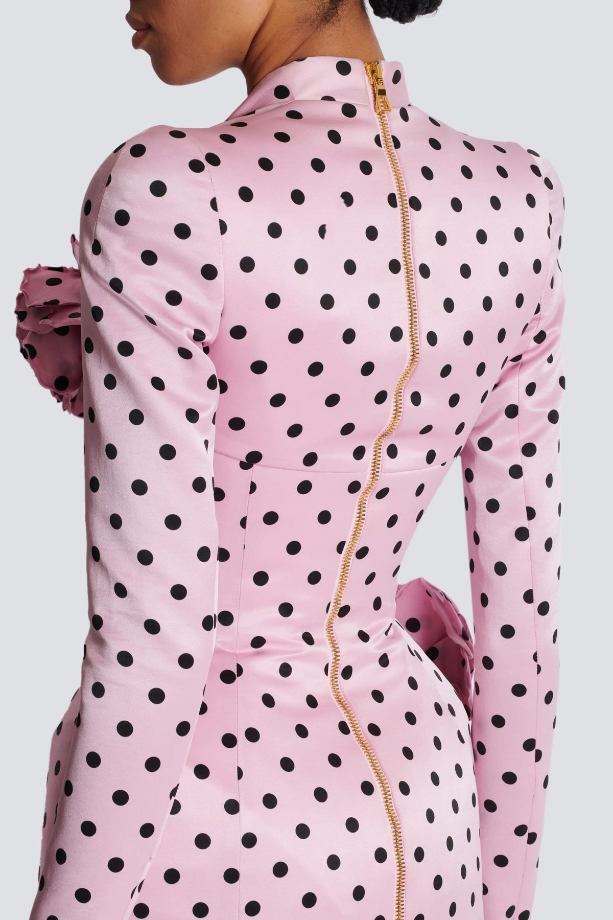 OSTELLE POLKA DOT SATIN MINI DRESS