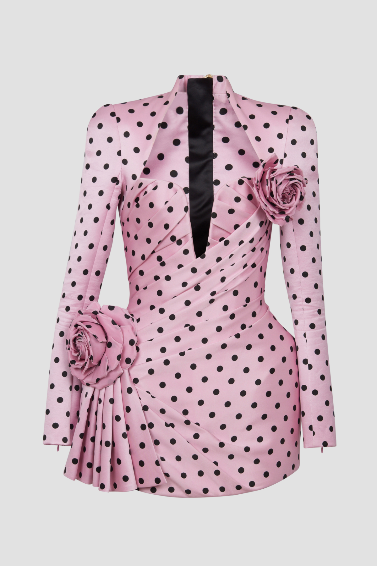 OSTELLE POLKA DOT SATIN MINI DRESS