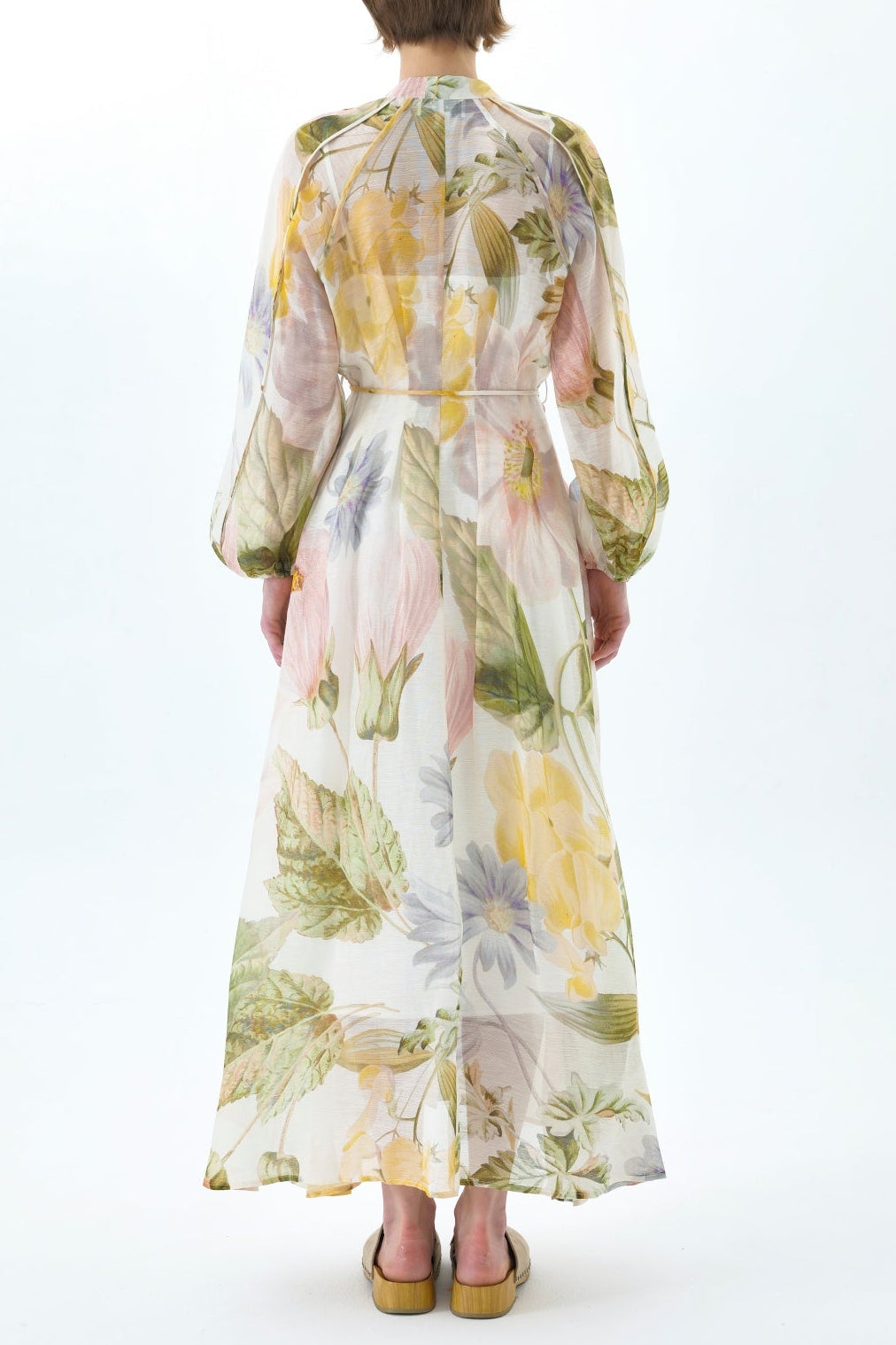 VICTORIA FLORAL LANTERN SLEEVE MAXI DRESS