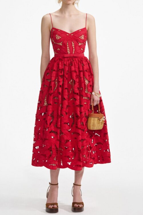 PF25-013M-R_1 WENDY RED BOW EMBROIDERED MIDI DRESS FOR HOLIDAY PARTIES