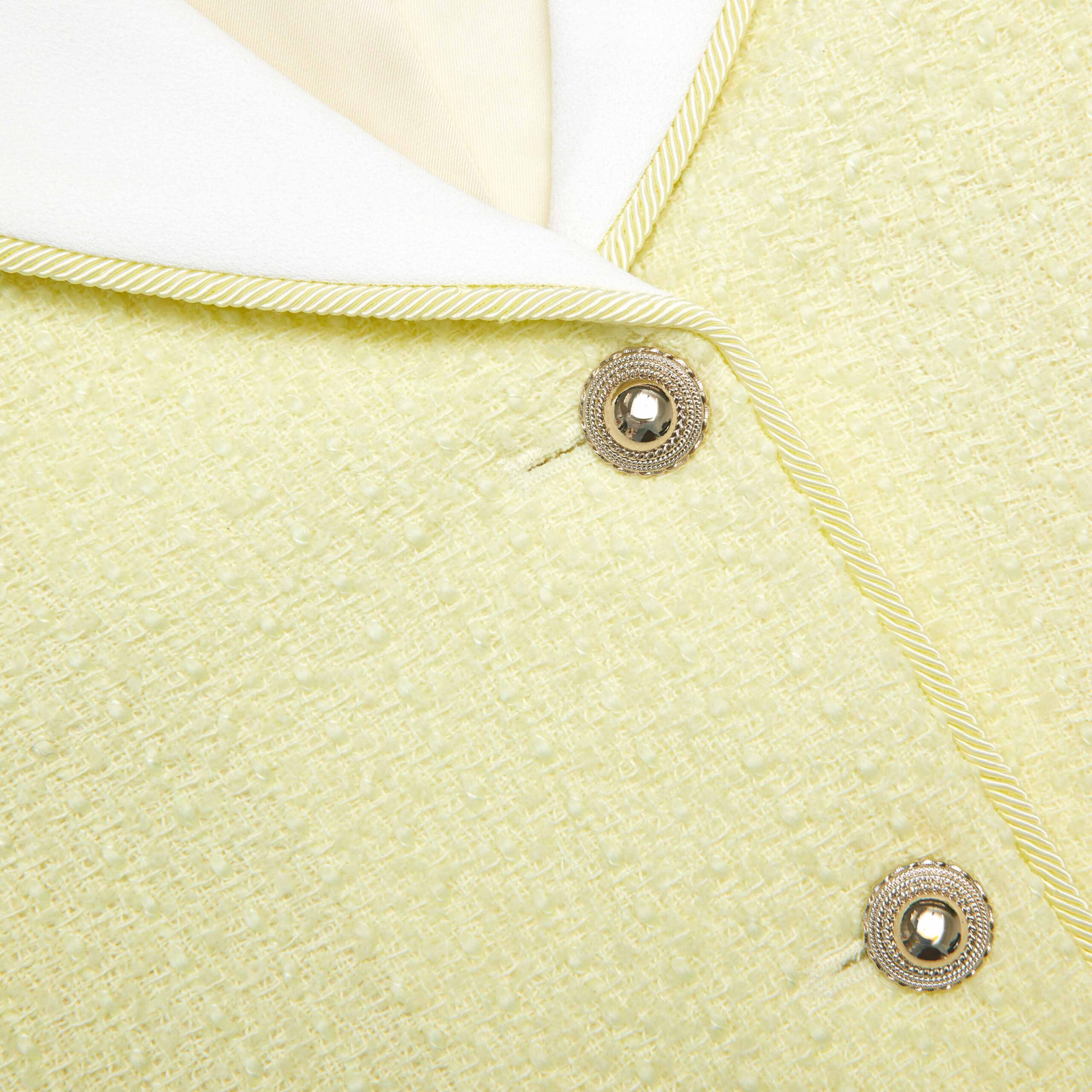 SIGRID YELLOW BOUCLE COLLAR JACKET - CASUAL CHIC
