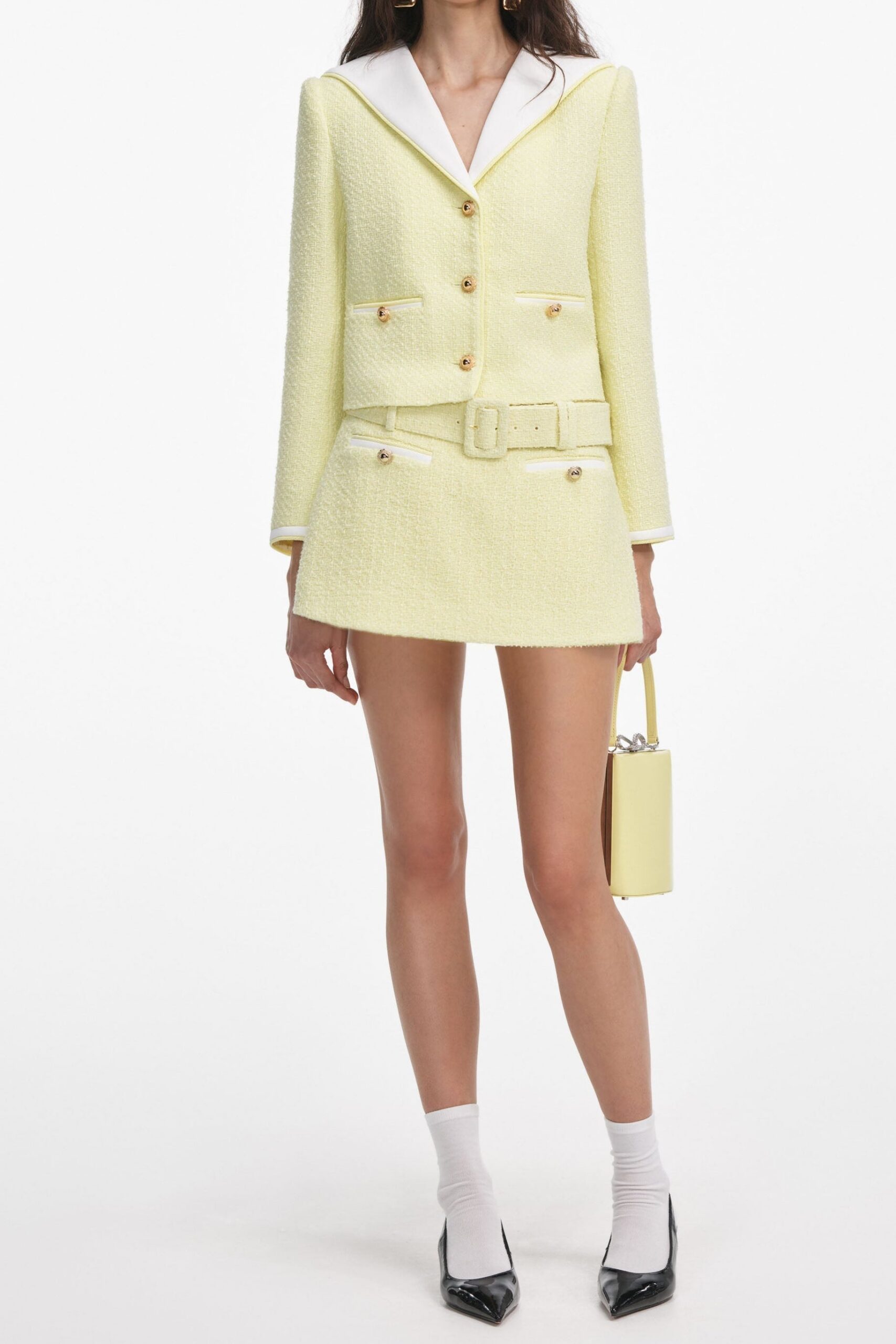 SIGRID YELLOW BOUCLE SKORT FOR PARTIES