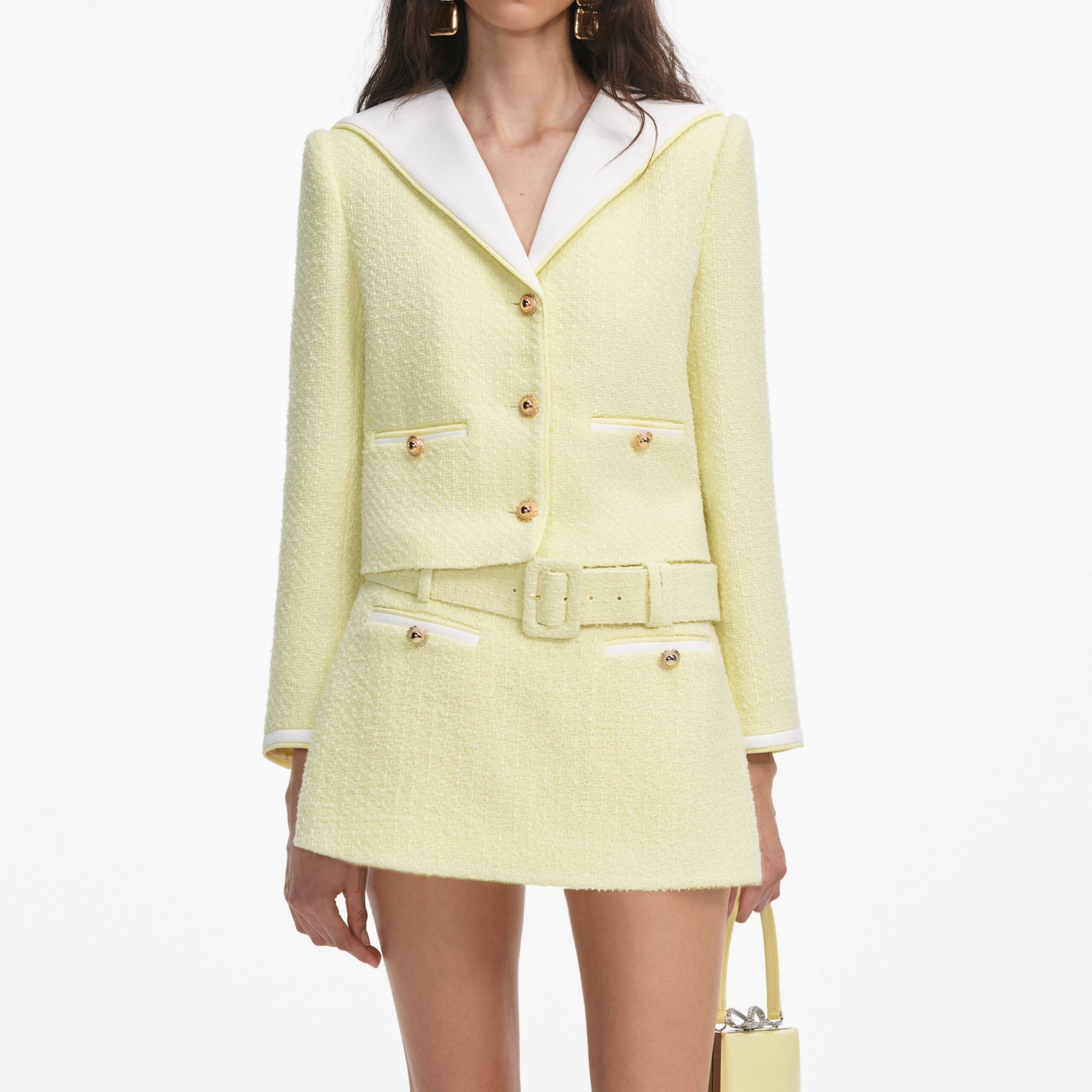SIGRID YELLOW BOUCLE SKORT FOR PARTIES