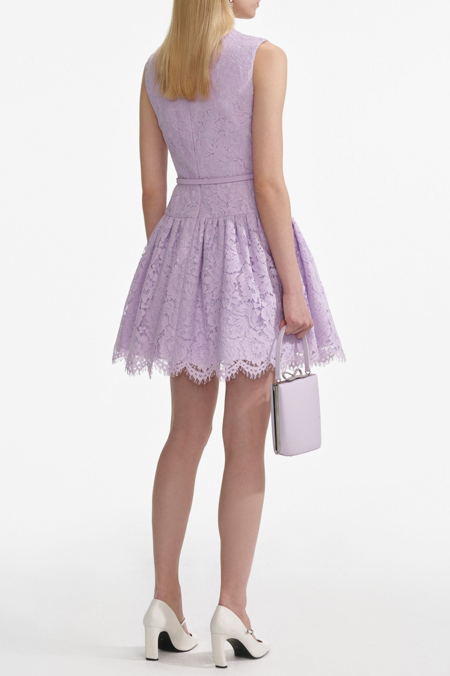 ZORA LACE SLEEVELESS MINI DRESS - LILAC COCKTAIL PARTY