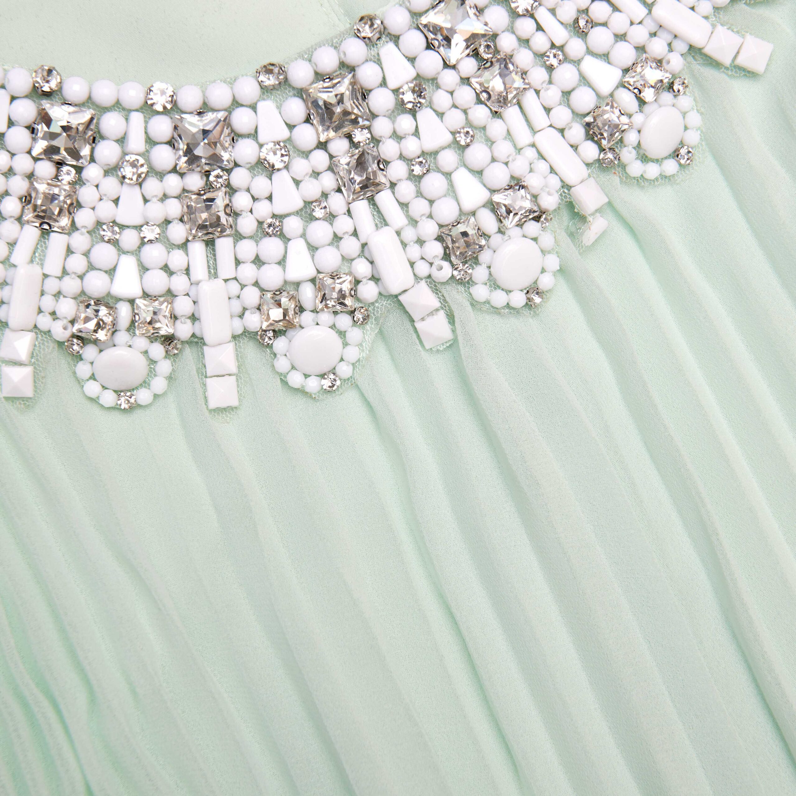 MINT FEATHER MIDI DRESS FOR EVENING PARTIES