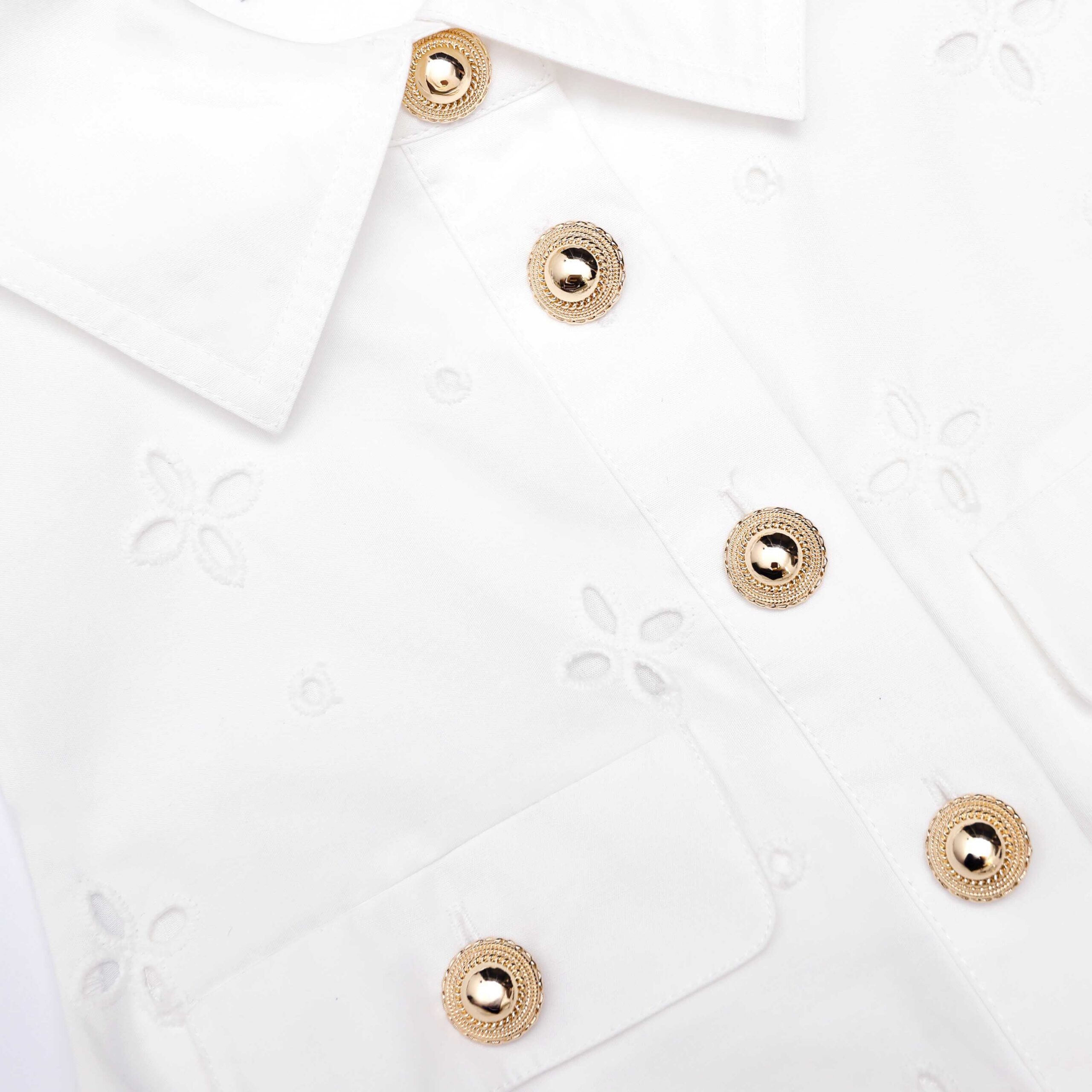ELSIE WHITE BRODERIE MIDI DRESS, COTTON COLLARED