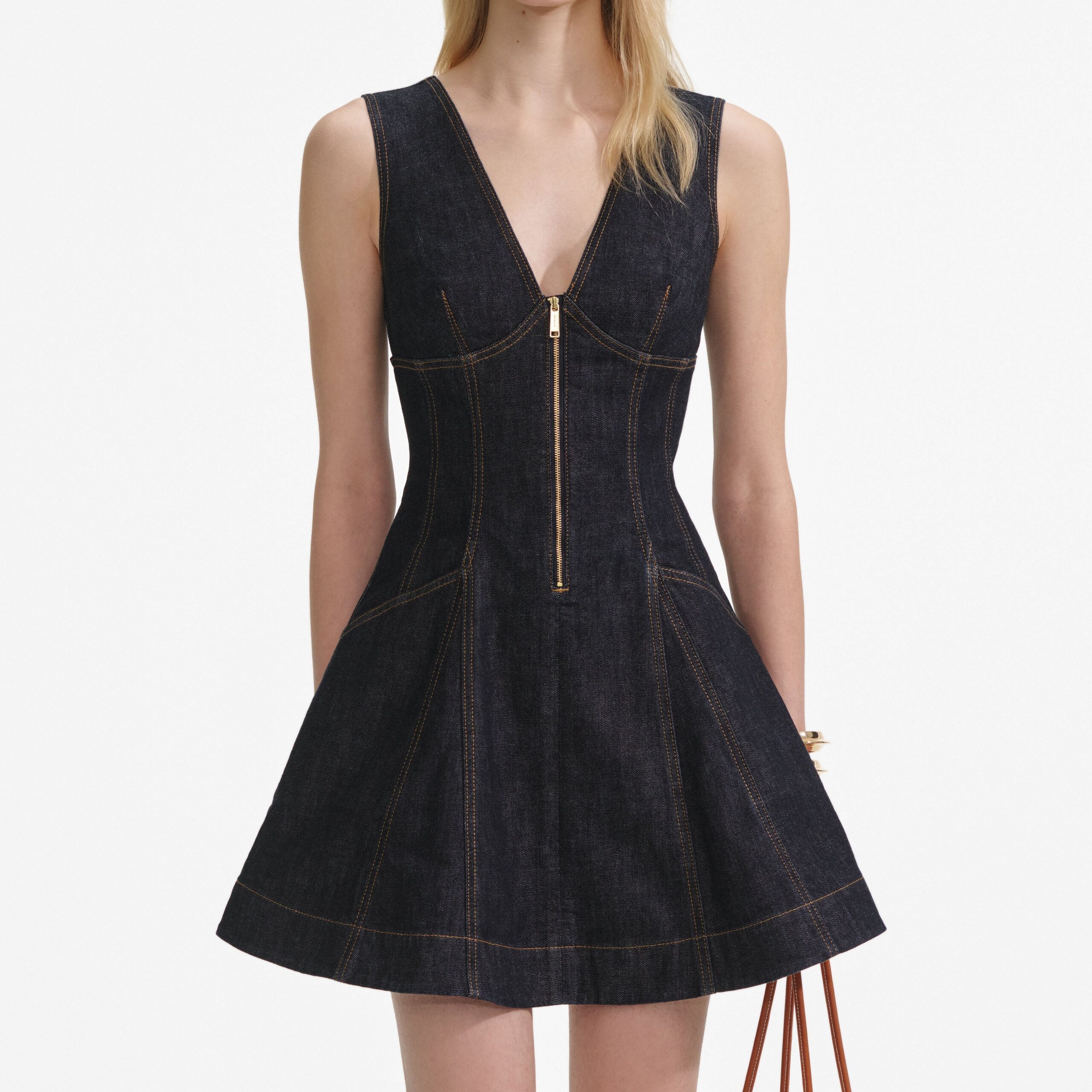 ELIZABETH INDIGO DENIM MINI DRESS
