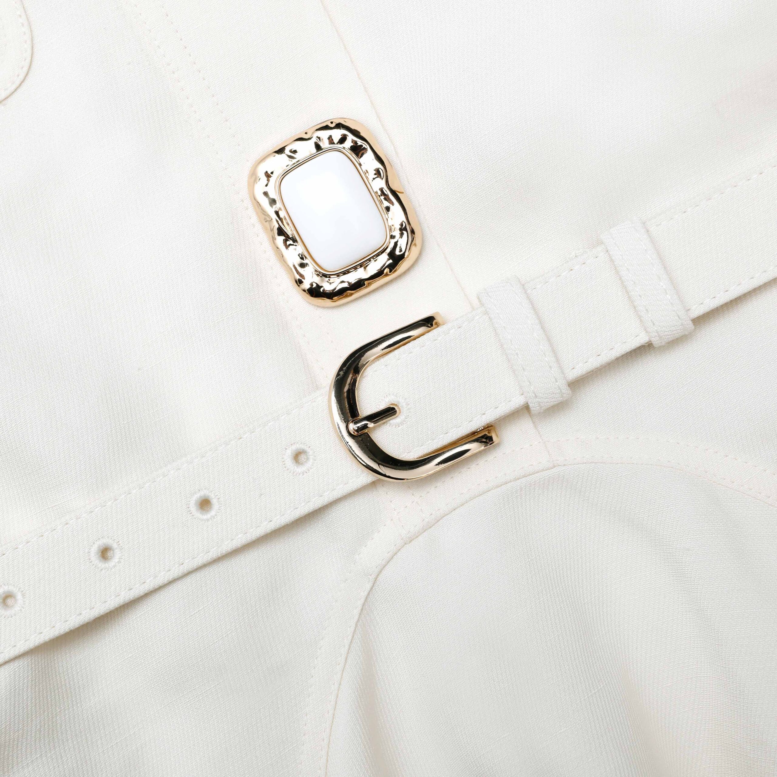 PATRICIA CREAM LINEN MINI DRESS FOR WEDDING GUEST