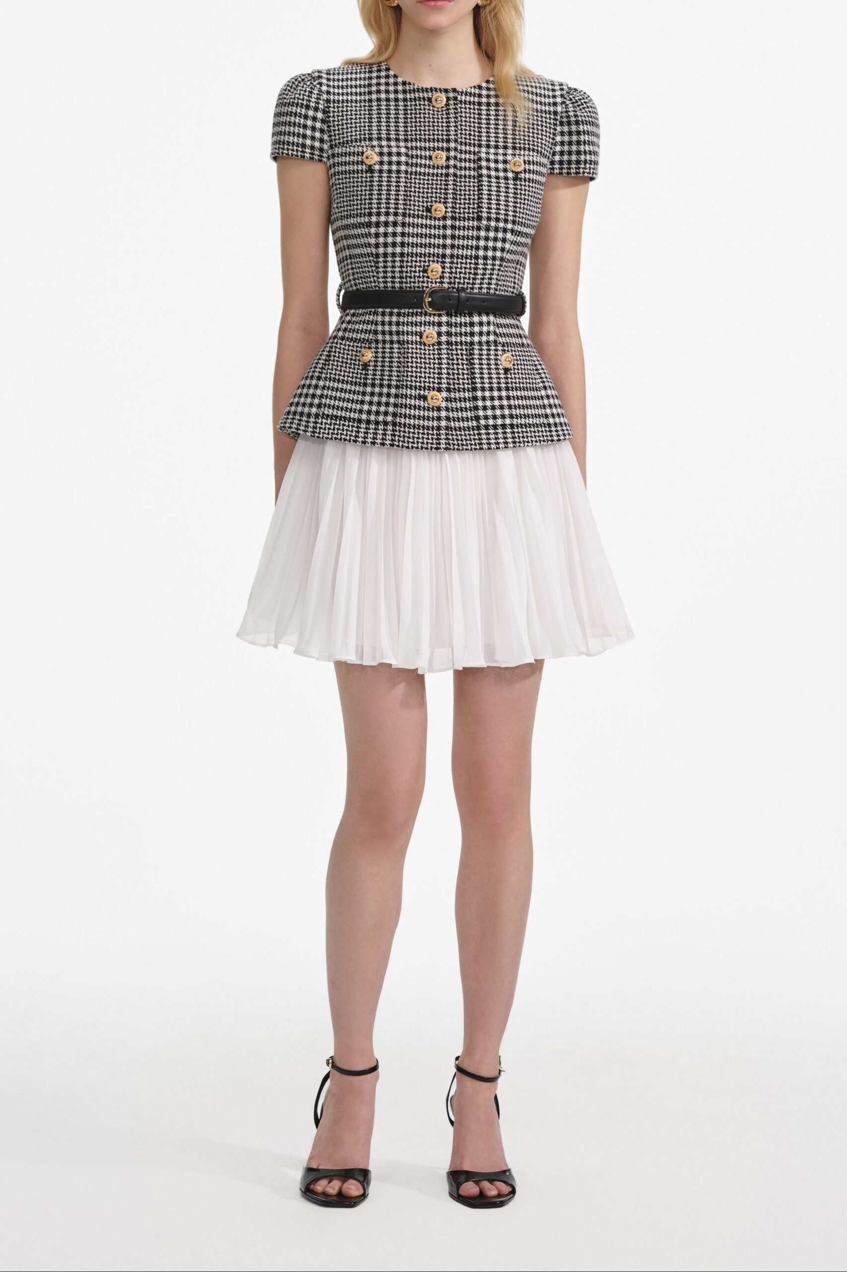 HOUNDSTOOTH MINI DRESS FOR PARTY NIGHT