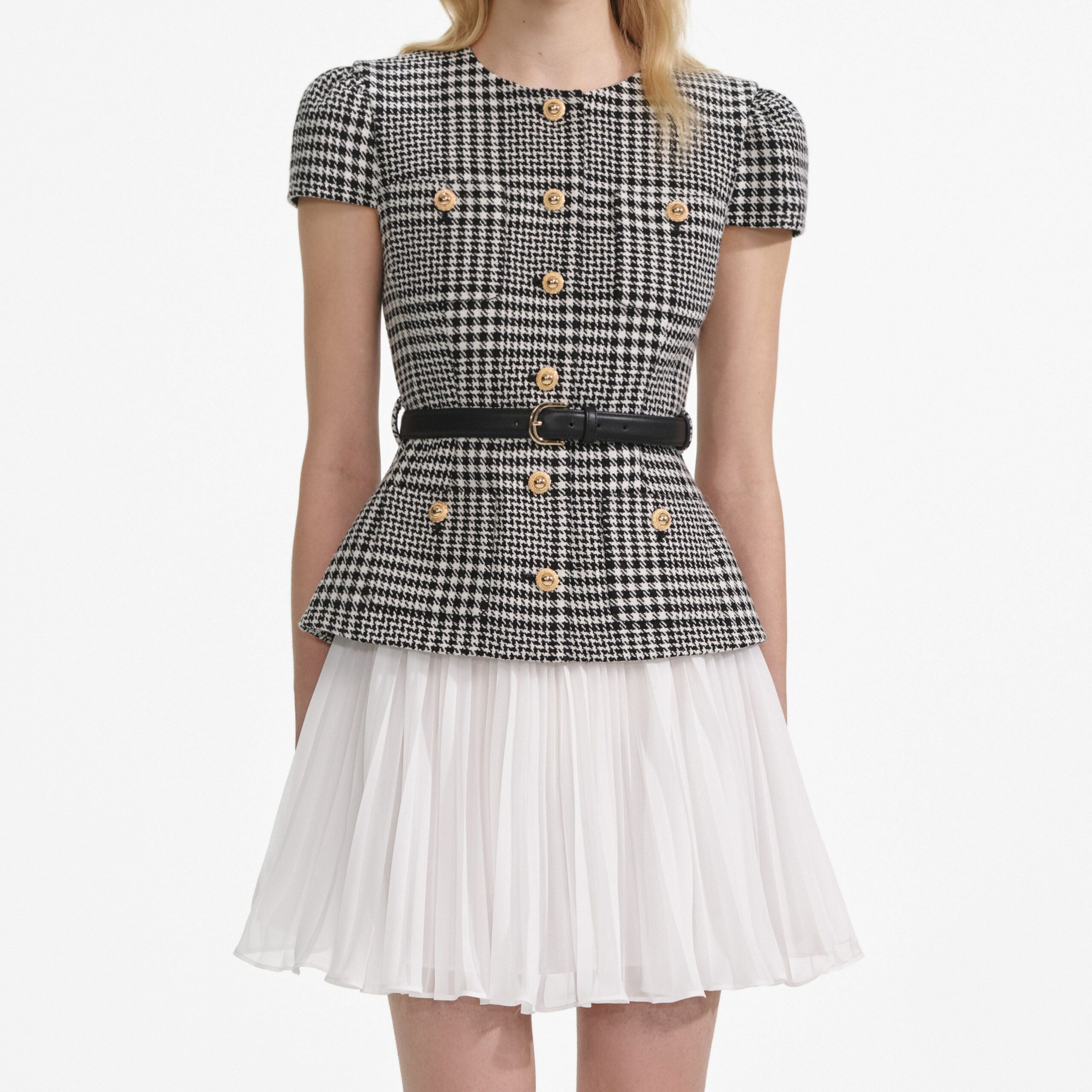 HOUNDSTOOTH MINI DRESS FOR PARTY NIGHT