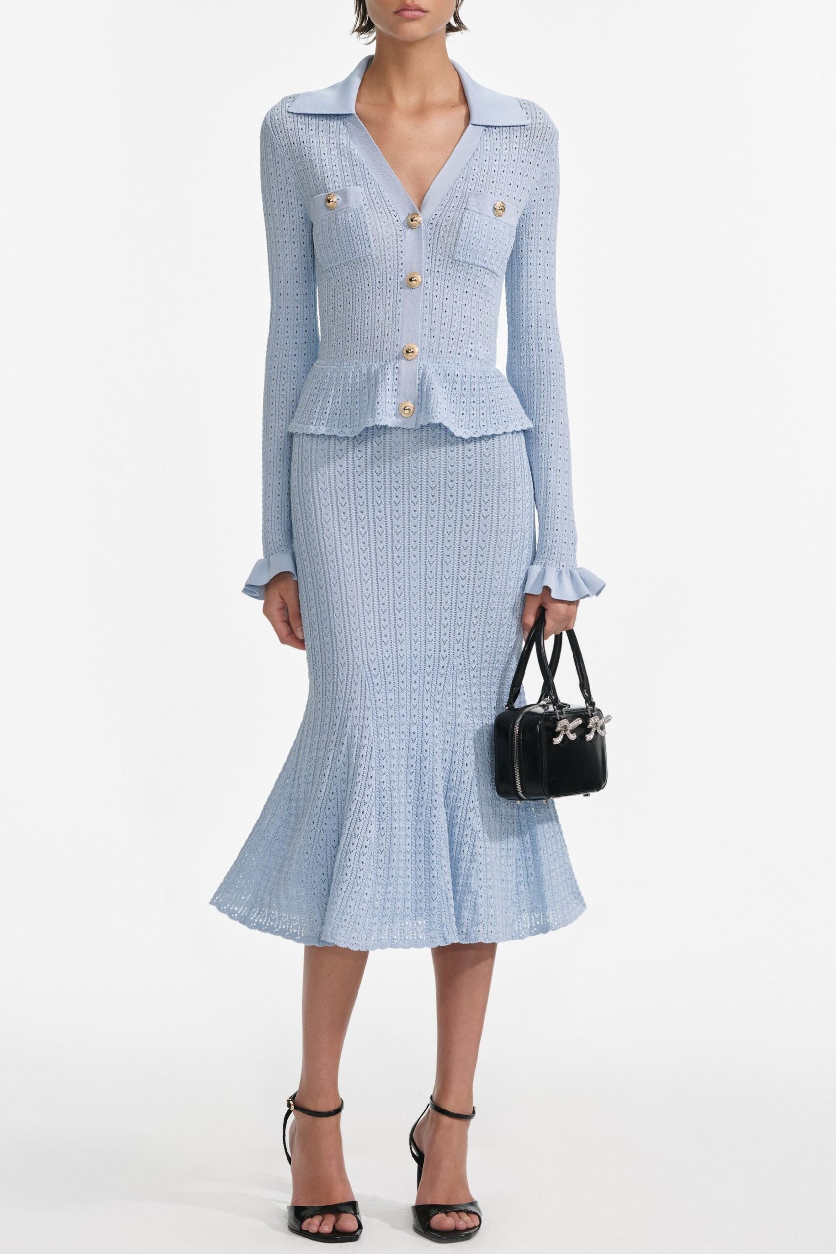 PF25-937M-BL_1 LILLIAN BLUE POINTELLE PEPLUM MIDI DRESS