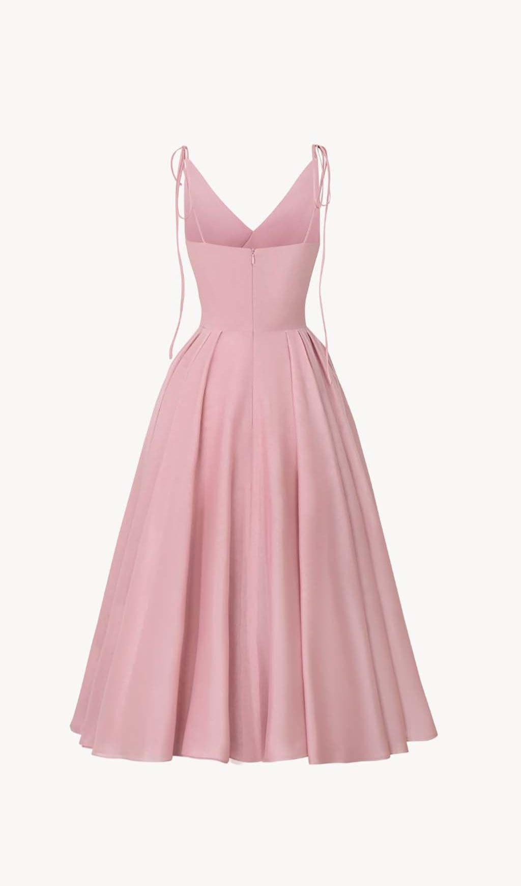 ELEGANT PLEATED FLARE MIDI DRESS IN PINK