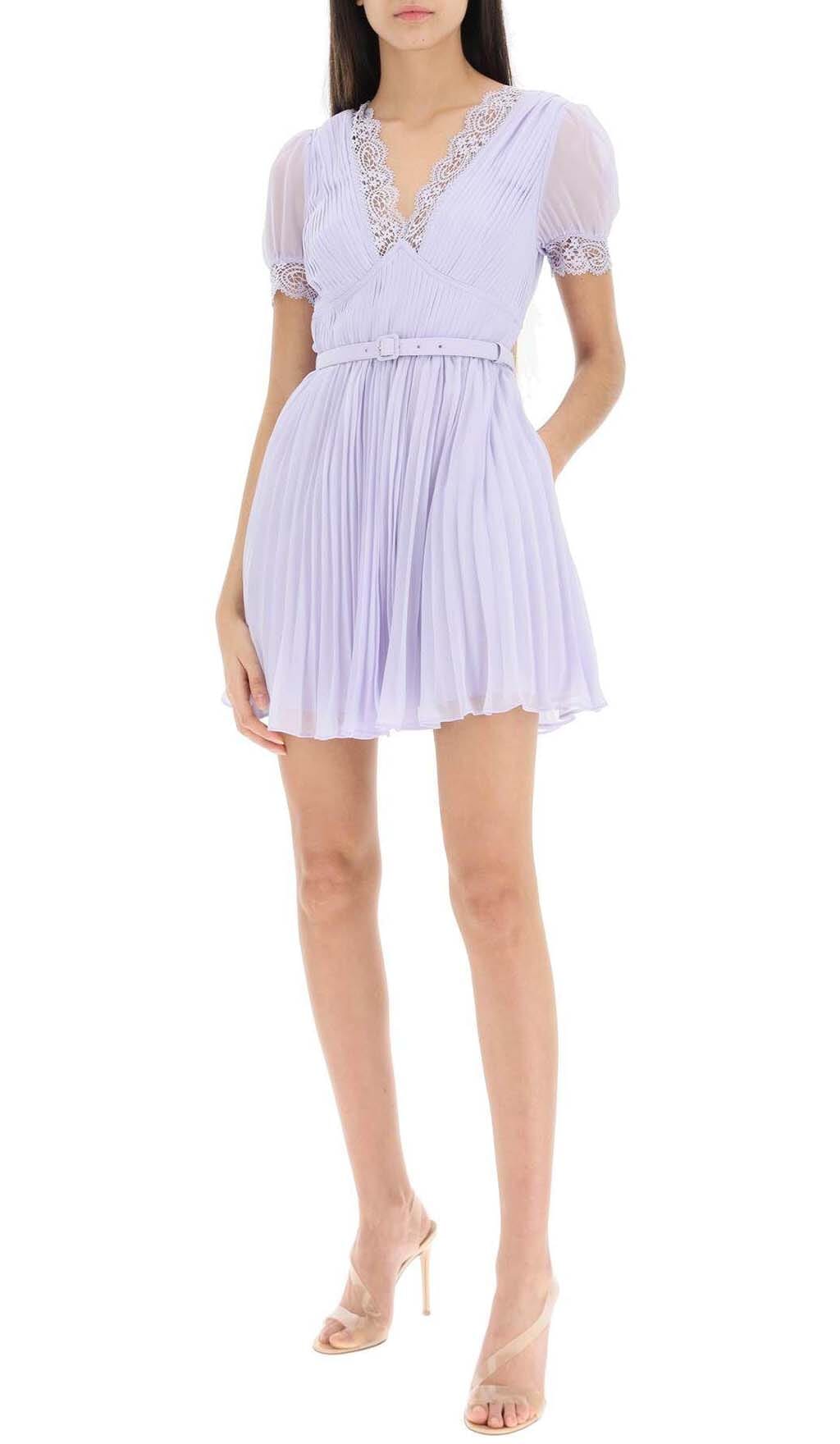 PLEATEDCHIFFONMINIDRESSINLAVENDER3 LAVENDER PLEATED CHIFFON MINI DRESS FOR PARTIES