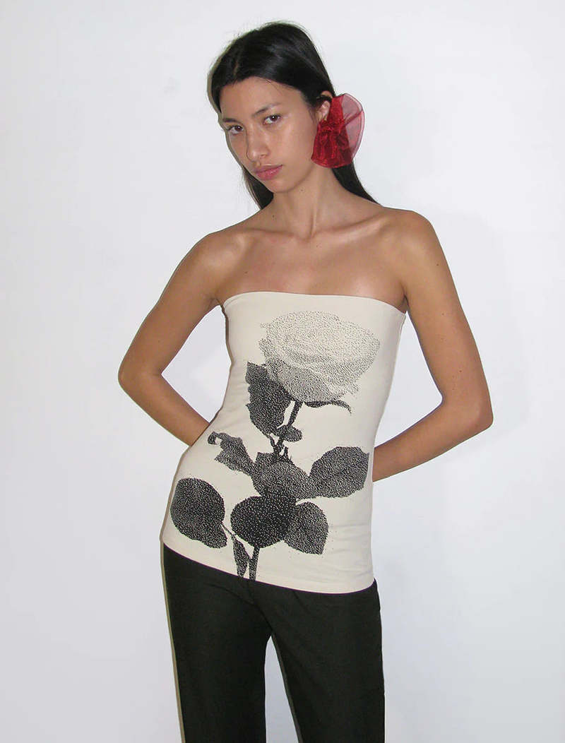 PALOMA WOOL TUBE TOP – ECRU WEDDING GUEST CORSET