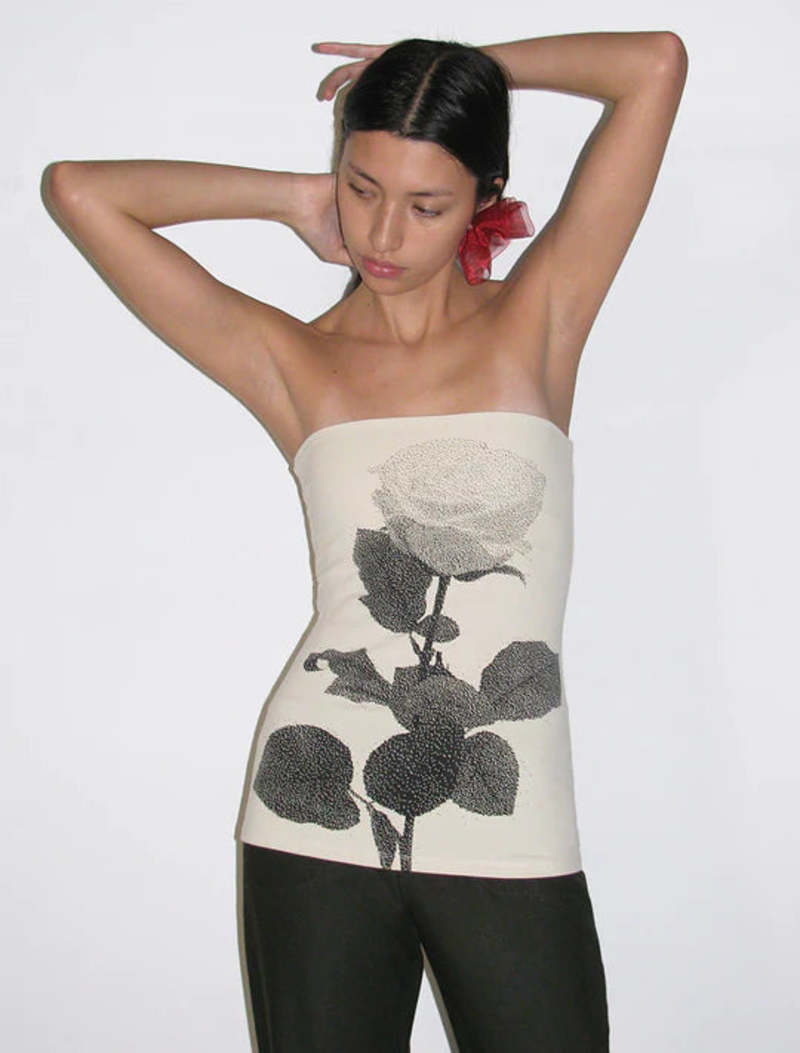 PALOMA WOOL TUBE TOP – ECRU WEDDING GUEST CORSET