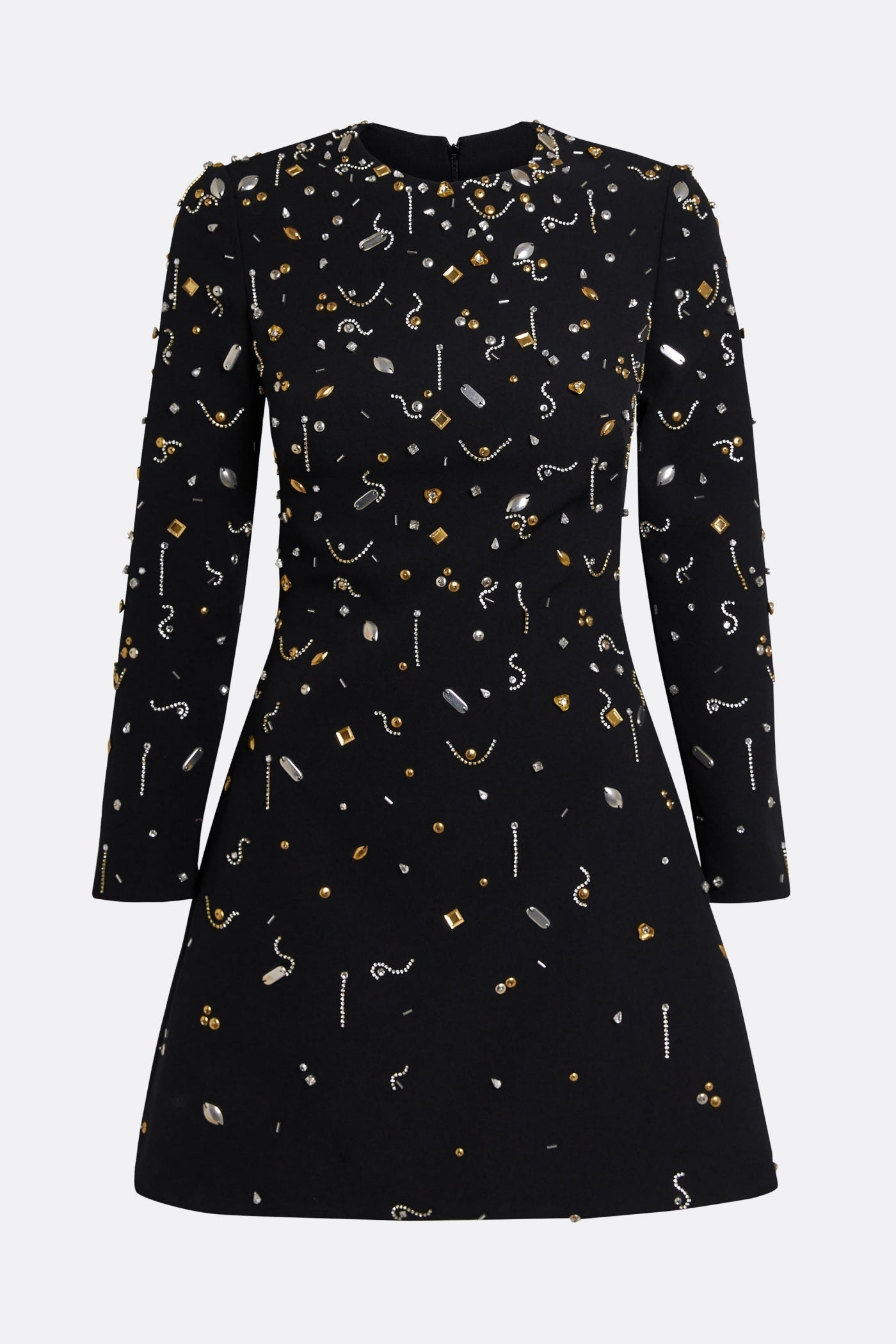 PAMARIA DIAMANTE EMBROIDERY MINI PARTY DRESS