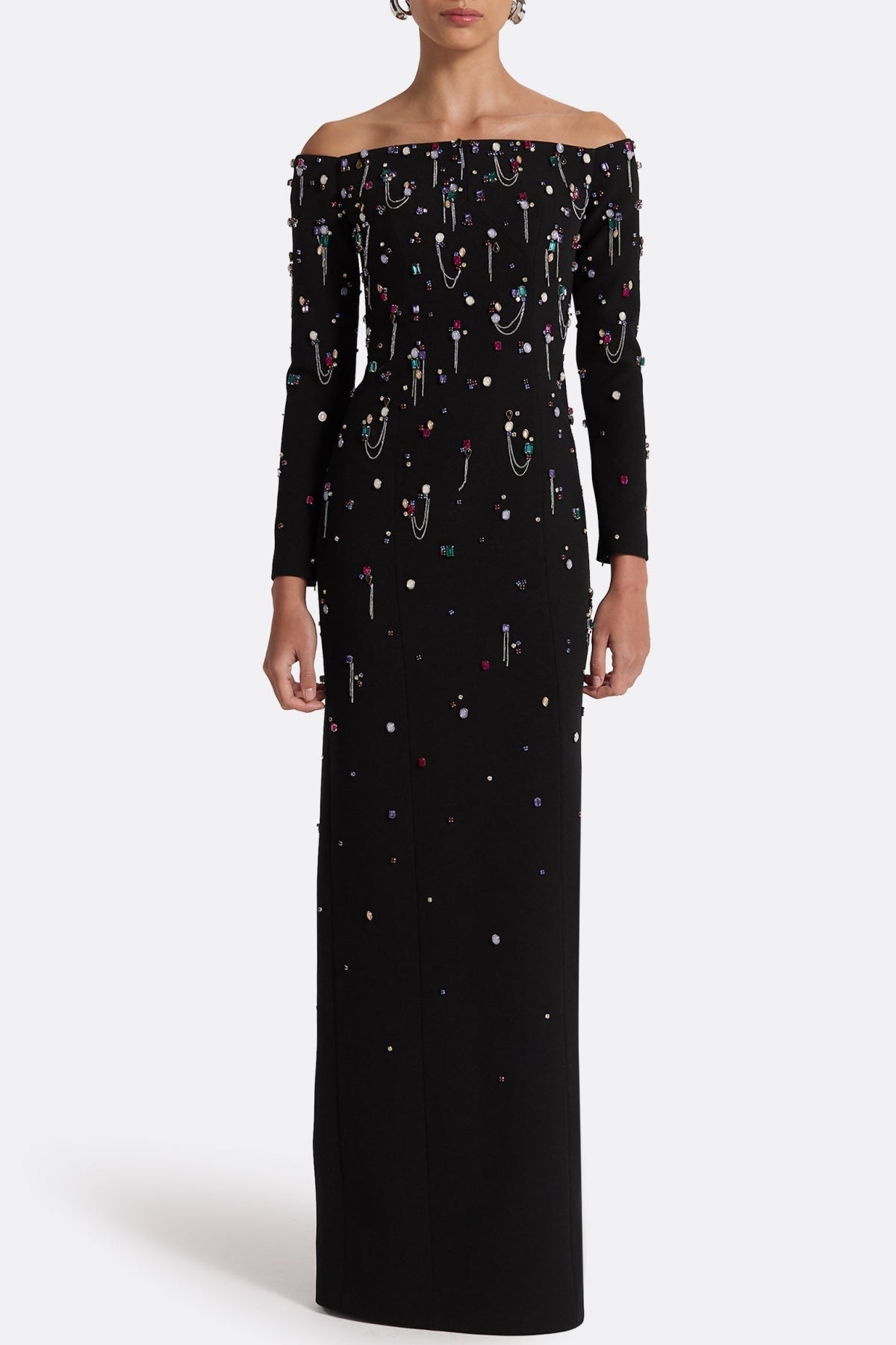 PamariaDiamanteEmbroideryOffShoulderMaxiDress5 PAMARIA DIAMANTE EMBROIDERY OFF SHOULDER MAXI DRESS