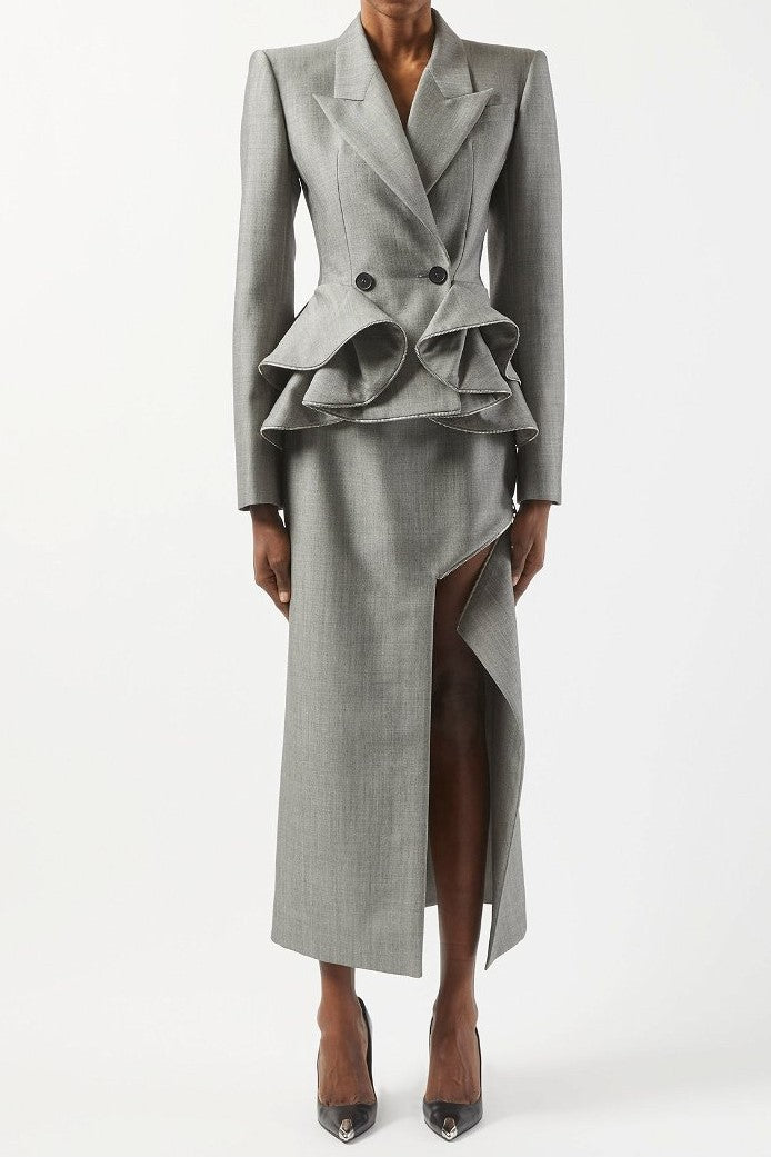 PamelyPeplumRuffleBlazer_8 PEPLUM RUFFLE BLAZER GREY - OFFICE PARTY STYLE