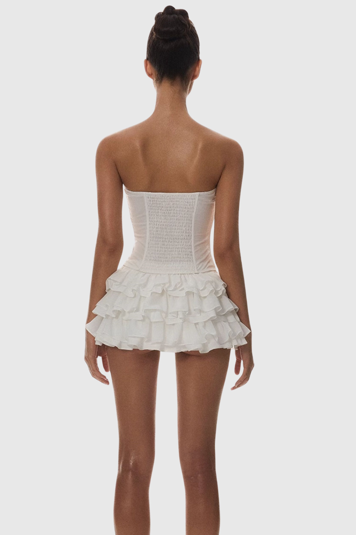 RUCHED STRAPLESS CORSET TOP FOR PARTY