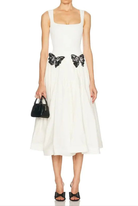 PatBO_Merian_Knit_Midi_Dress_-_Off_White BUTTERFLY EMBELLISHED KNIT MIDI DRESS