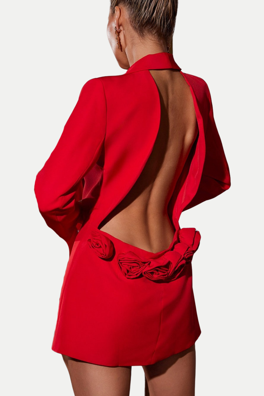 PATHIA FLORAL CUTOUT BACKLESS BLAZER