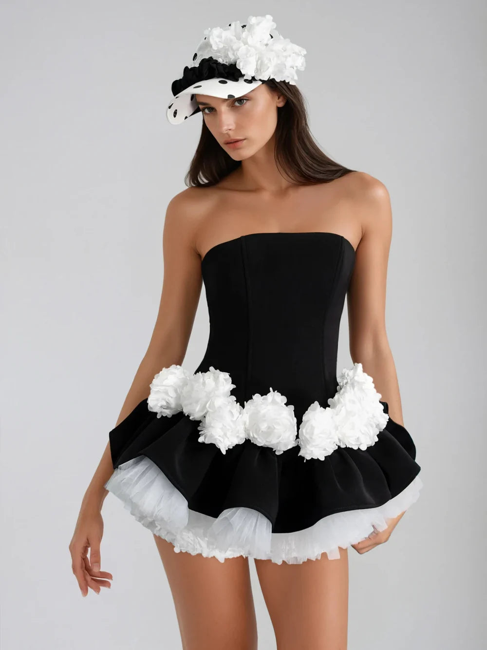 ARCHER FLORAL STRAPLESS MINI DRESS SHORTS SET