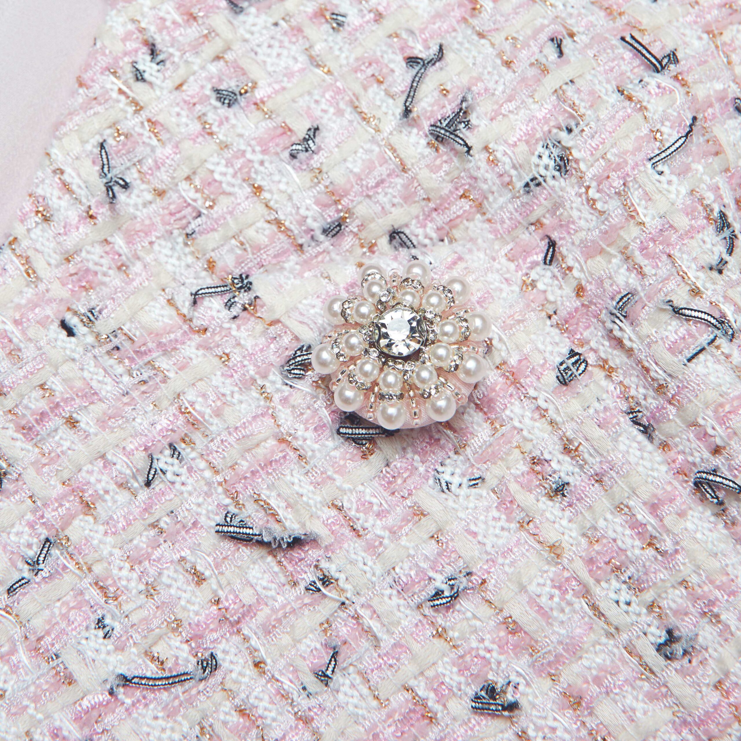 PINK BOUCLE PEARL TOP FOR WEDDING