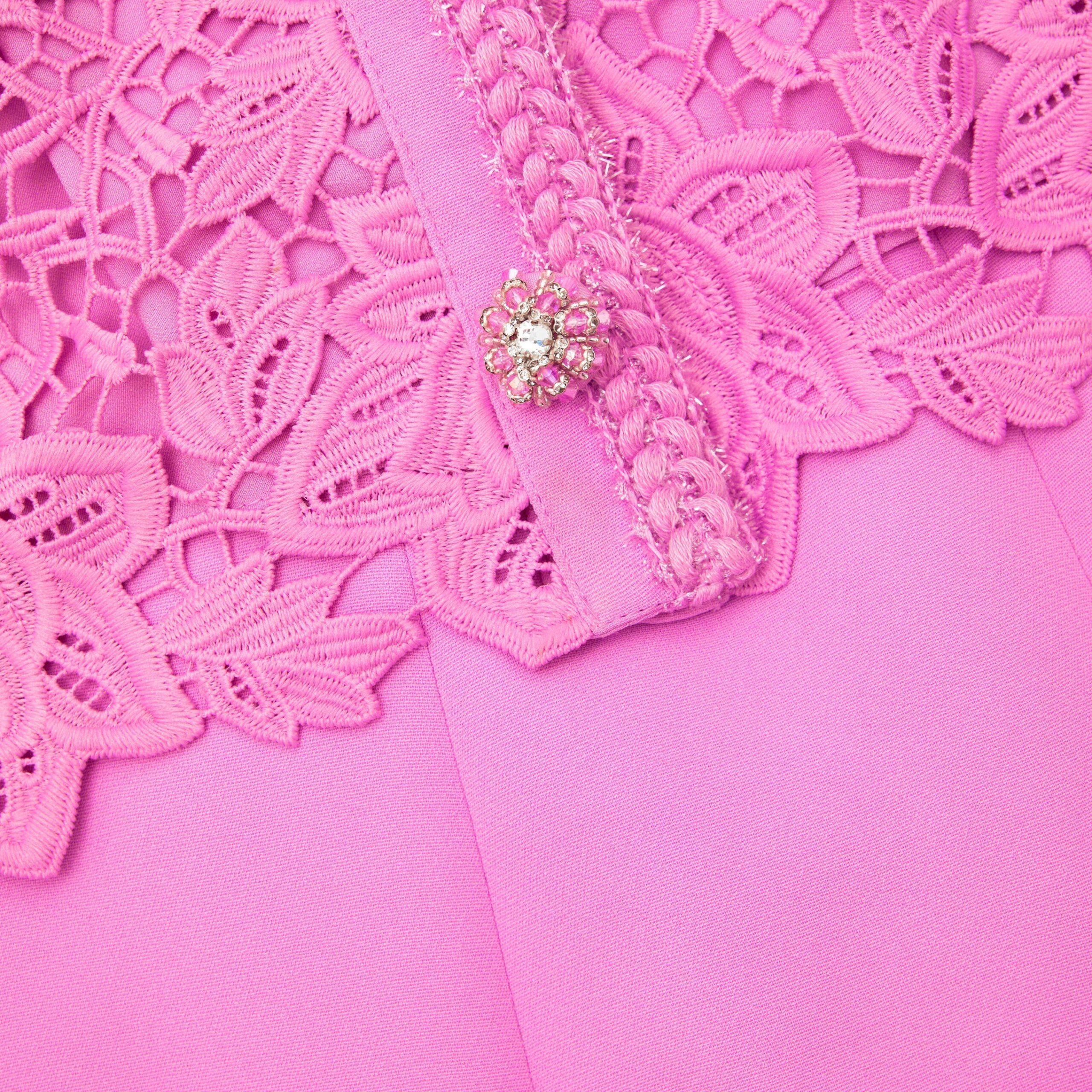 PINK LACE BODYCON MIDI DRESS FOR PARTY