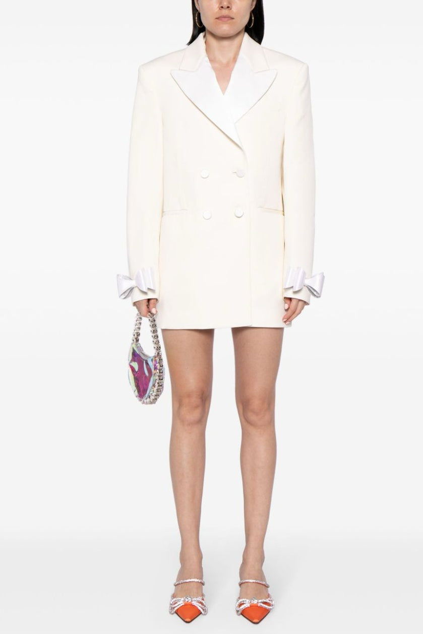 CRYSTAL BOW BLAZER DRESS FOR WEDDING GUEST