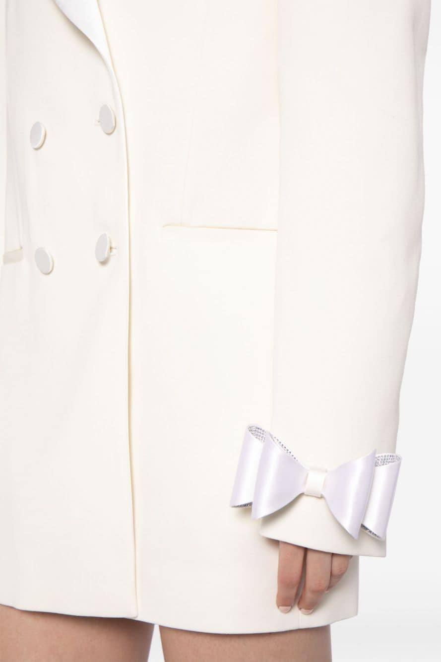 CRYSTAL BOW BLAZER DRESS FOR WEDDING GUEST