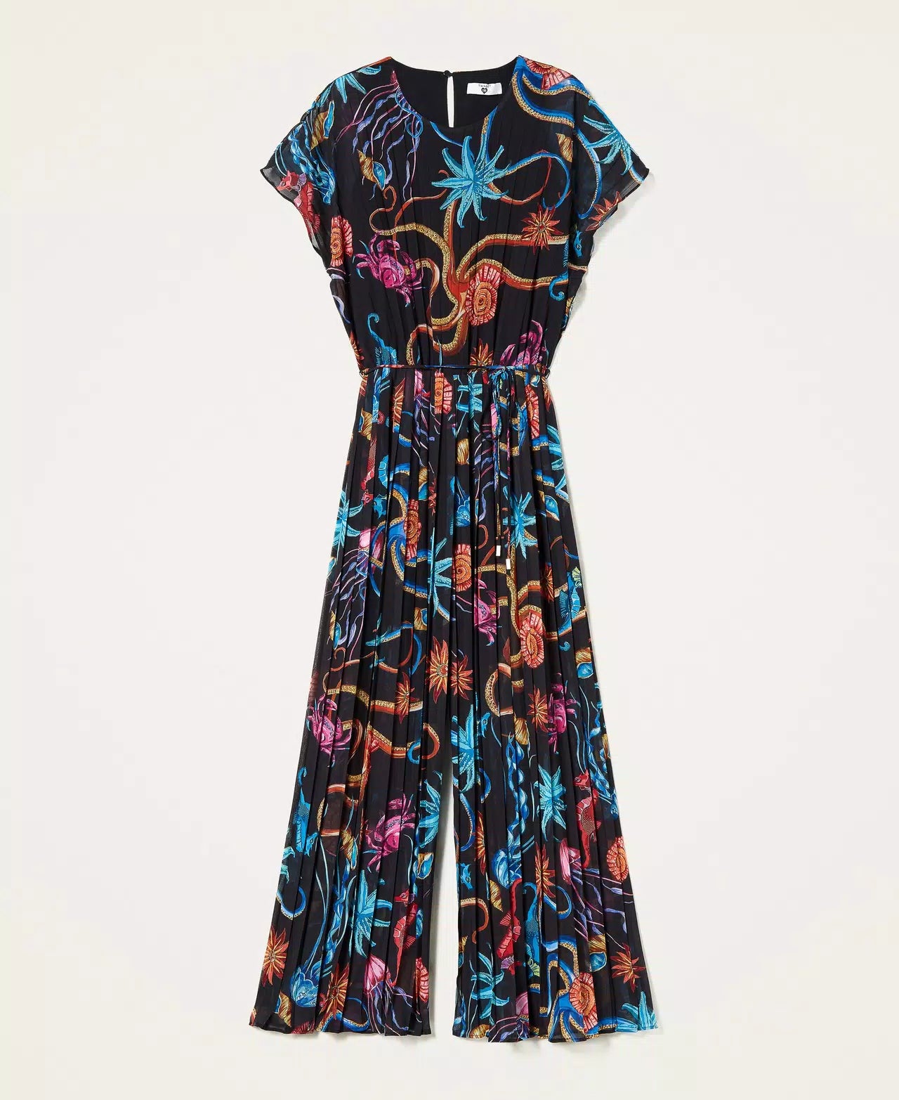 PRINTED PLEATED GEORGETTE JUMPSUIT FOR EVENTS
