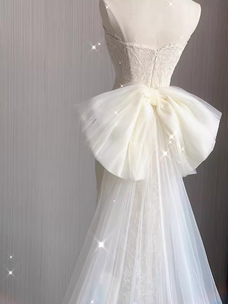 MERMAID WHITE MAXI DRESS, FORMAL WEDDING GOWN
