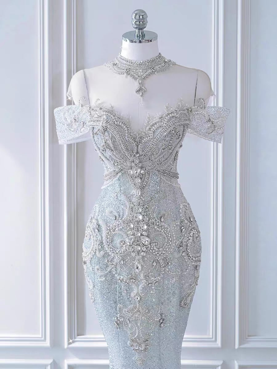 VINTAGE MERMAID SEQUIN PARTY GOWN